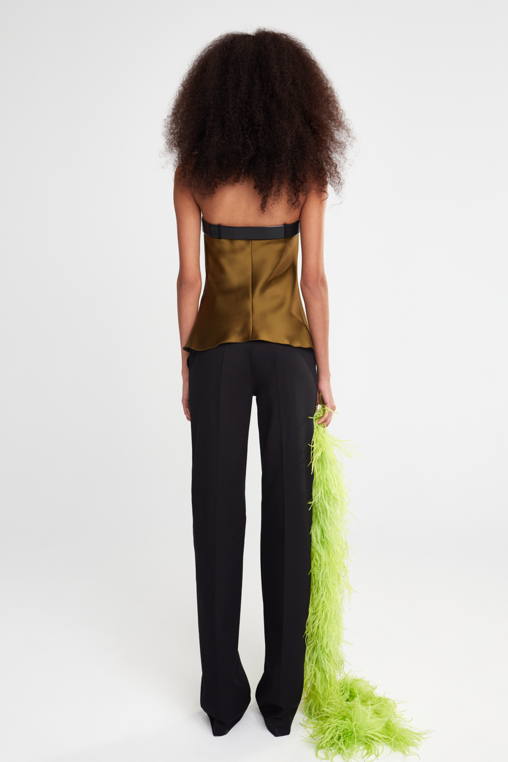 TINA - REGULAR FIT TROUSERS WITH VEGAN CROCO BELT