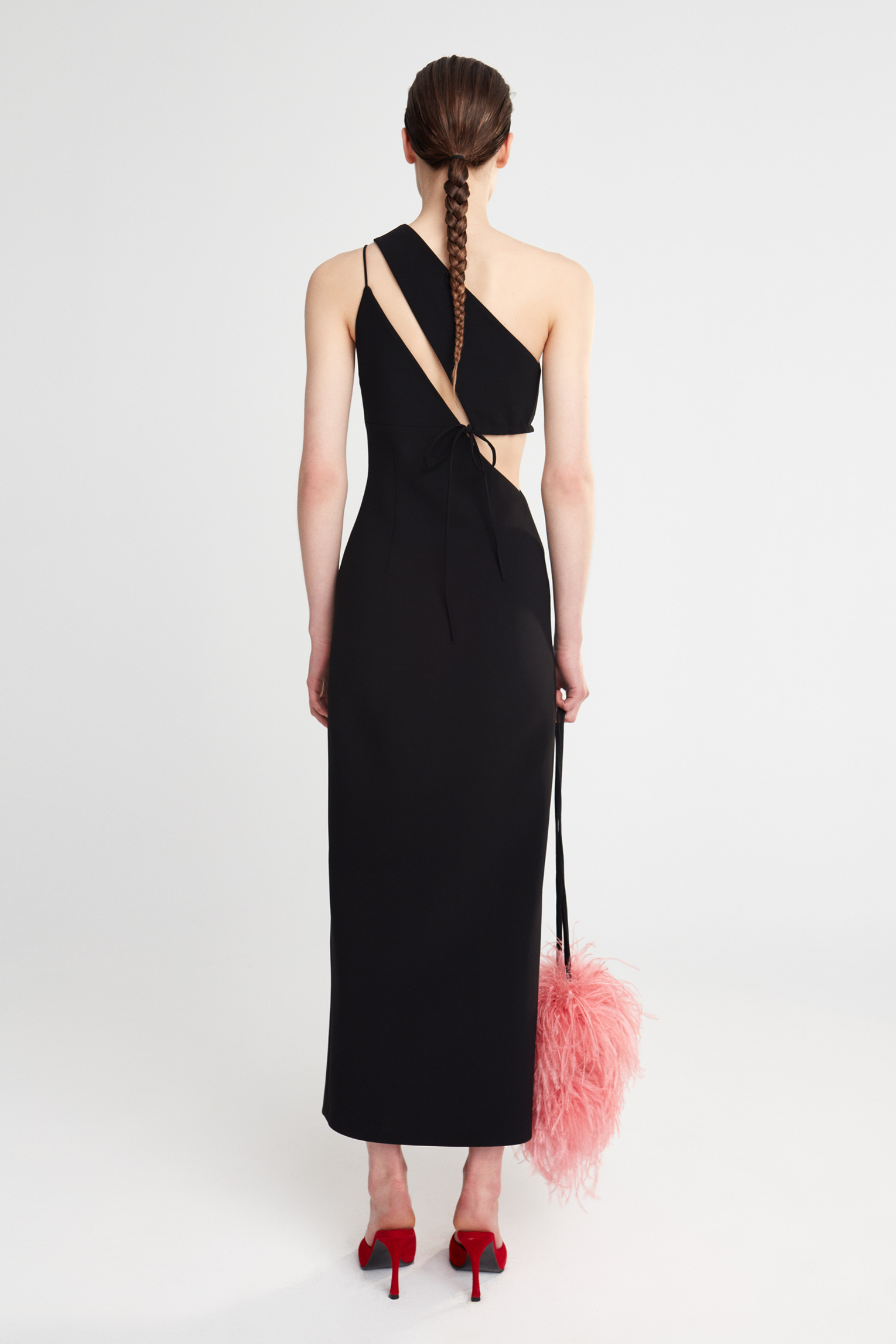 ELLA - ONE SHOULDER CUTOUT MIDI DRESS