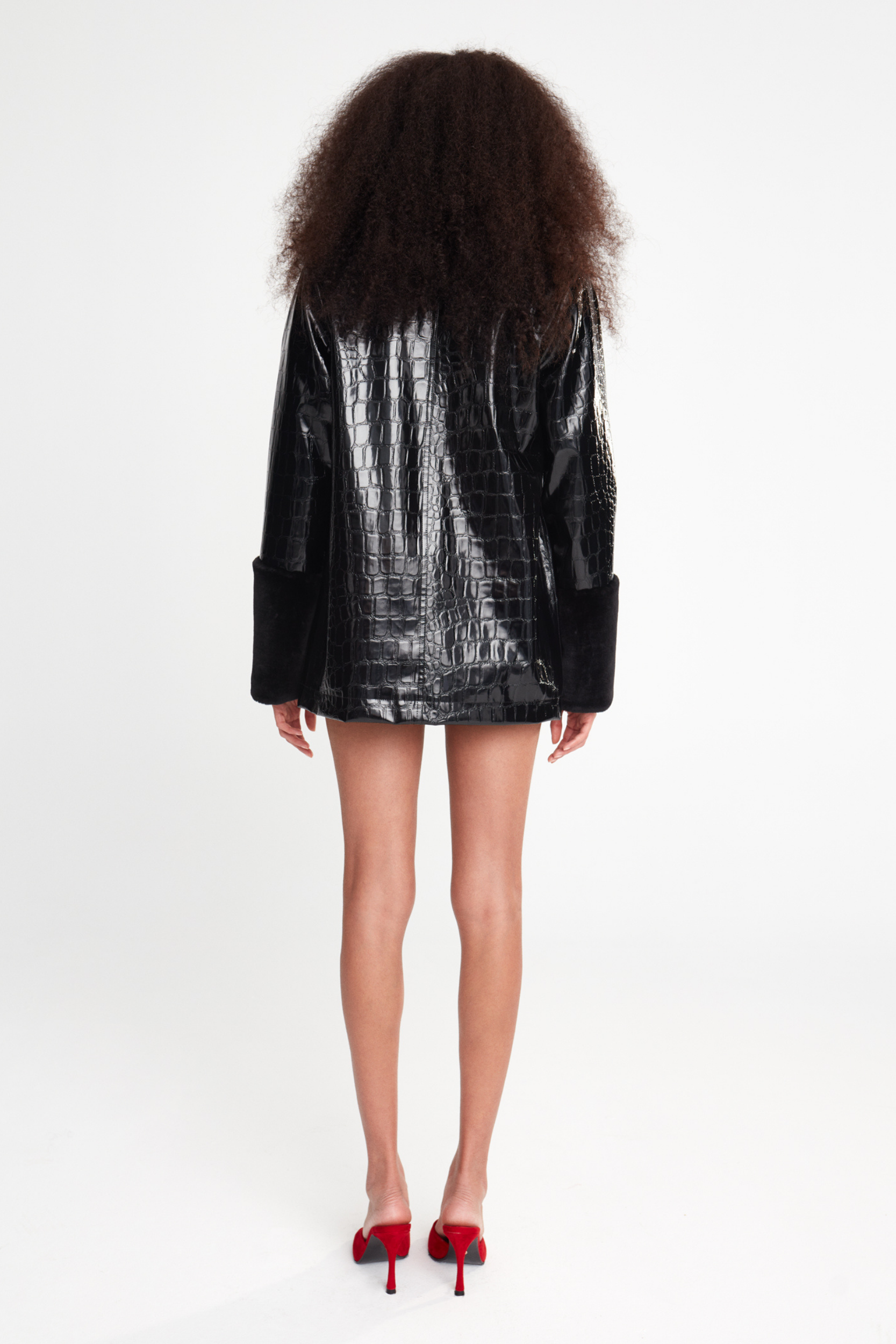 ROBERTA -VEGAN CROCO LEATHER JACKET