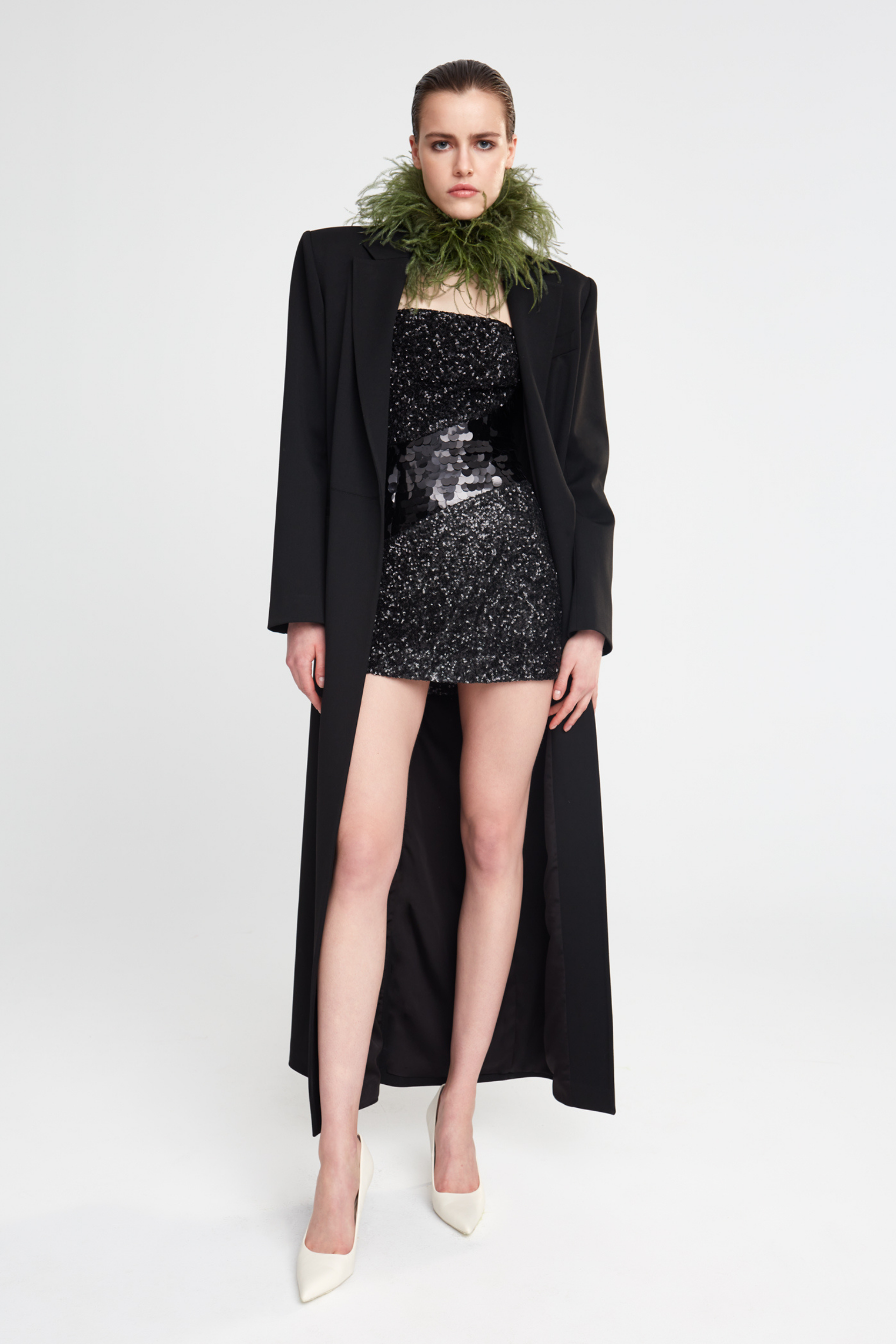 CARLA - STRAPLESS PATCHWORK SEQUIN MINI DRESS