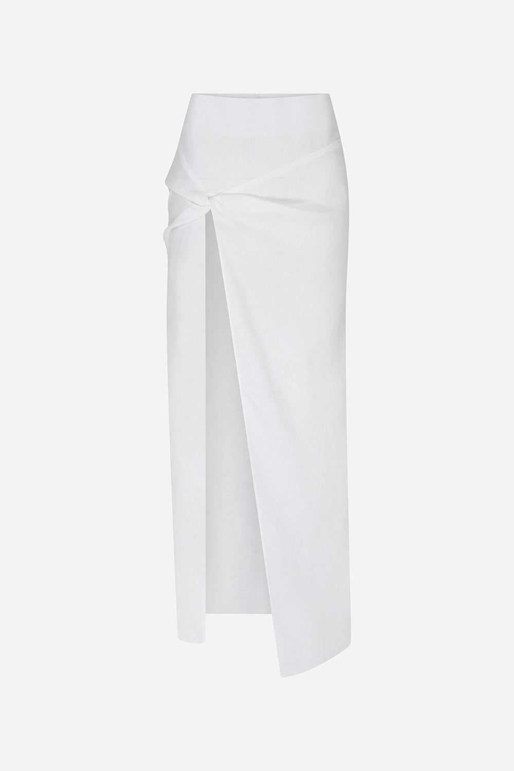 Aditi - Linen Midi Skirt With Twist