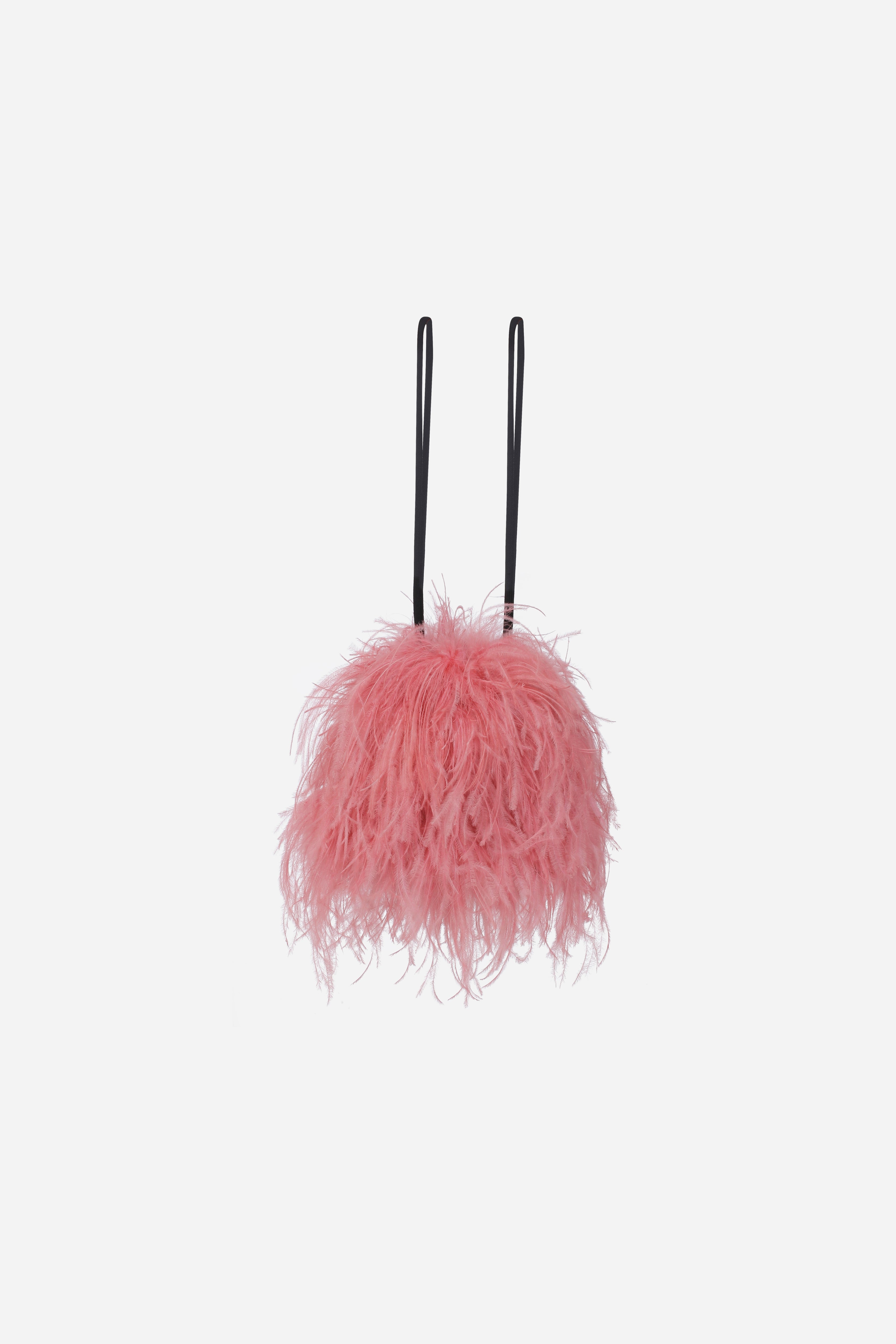 GIGI - OSTIRCH FEATHER HANDBAG IN PINK