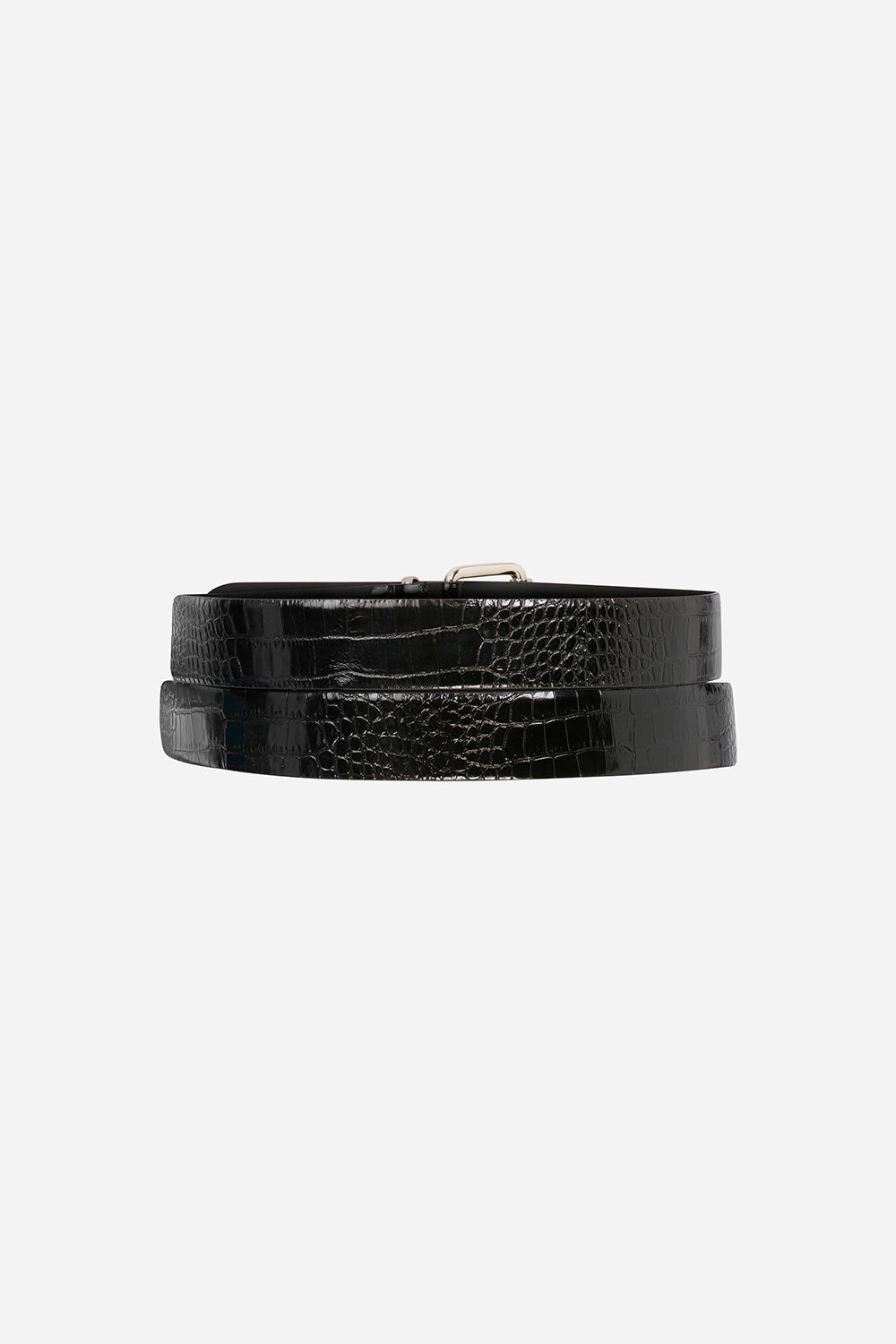 ILA - Extra Long Croco Belt in Black
