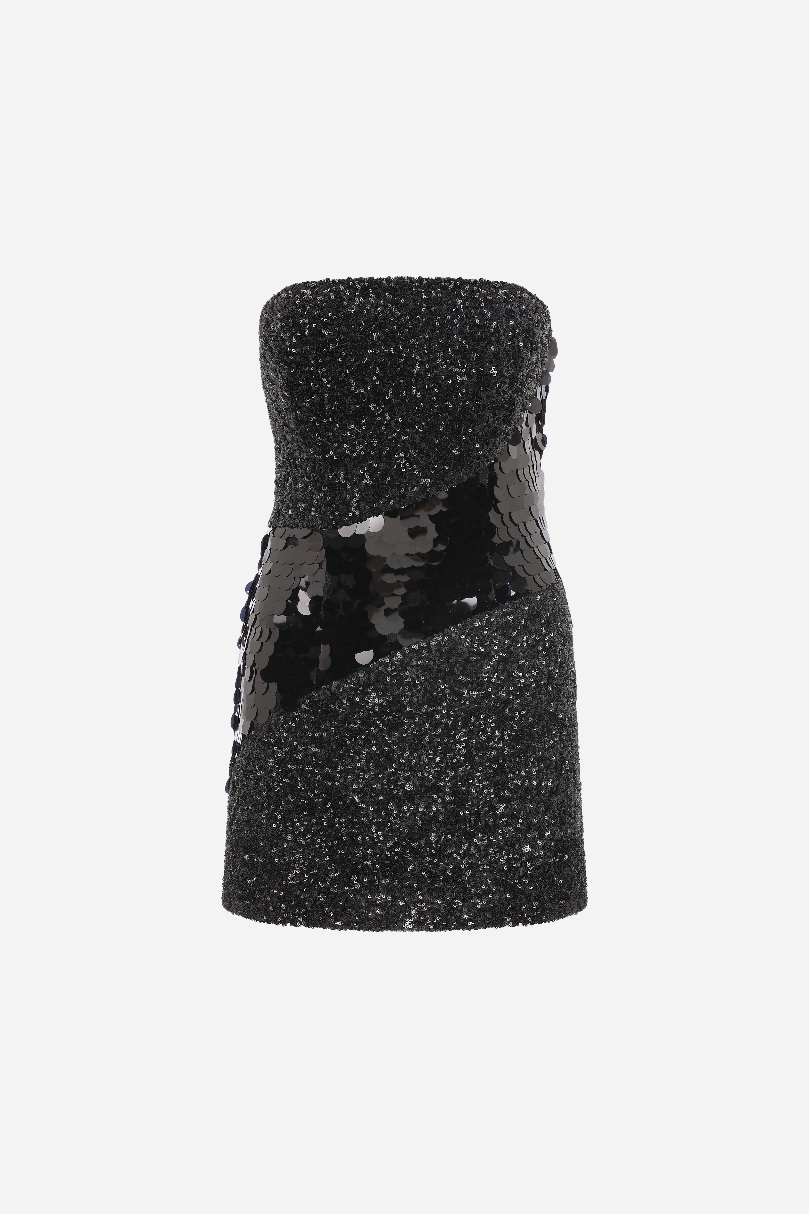 Carla - Strapless Patchwork Sequin Mini Dress