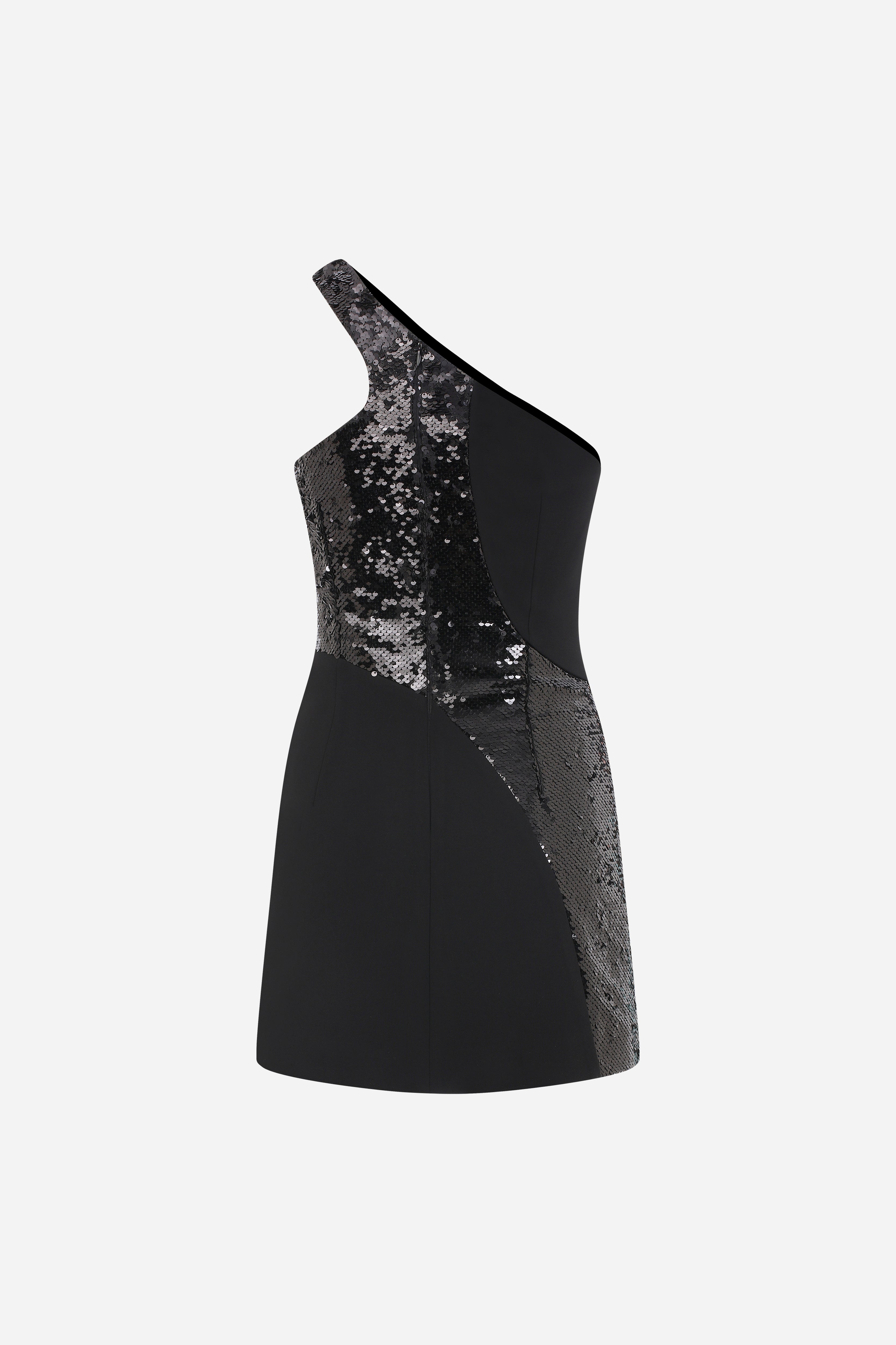 DALIDA - PATCHWORK SEQUIN ONE SHOULDER DRESS