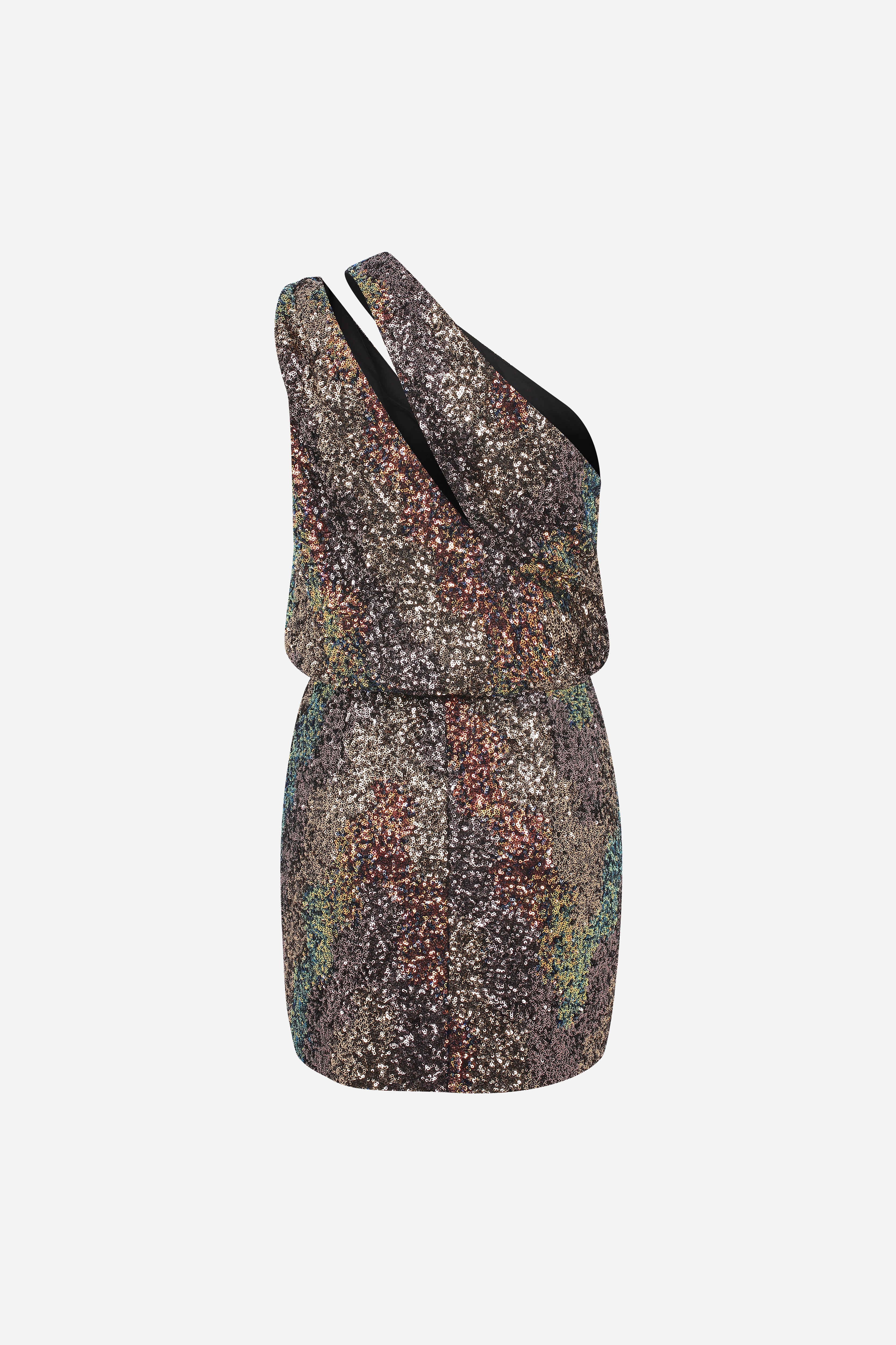 EARTHA - ONE SHOULDER ASSYMETRICAL MINI DRESS