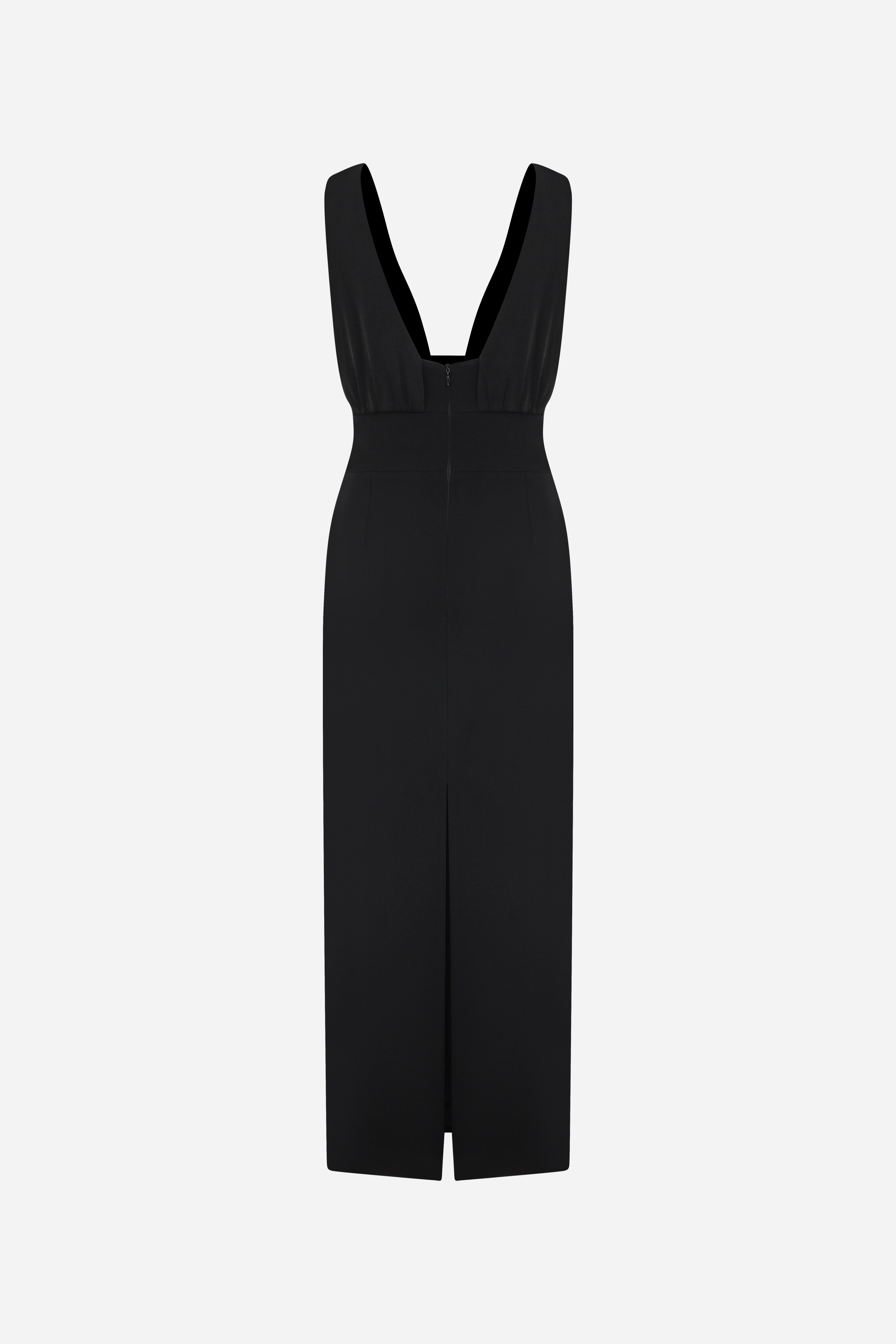 EDITH - V NECK CORSET MIDI DRESS