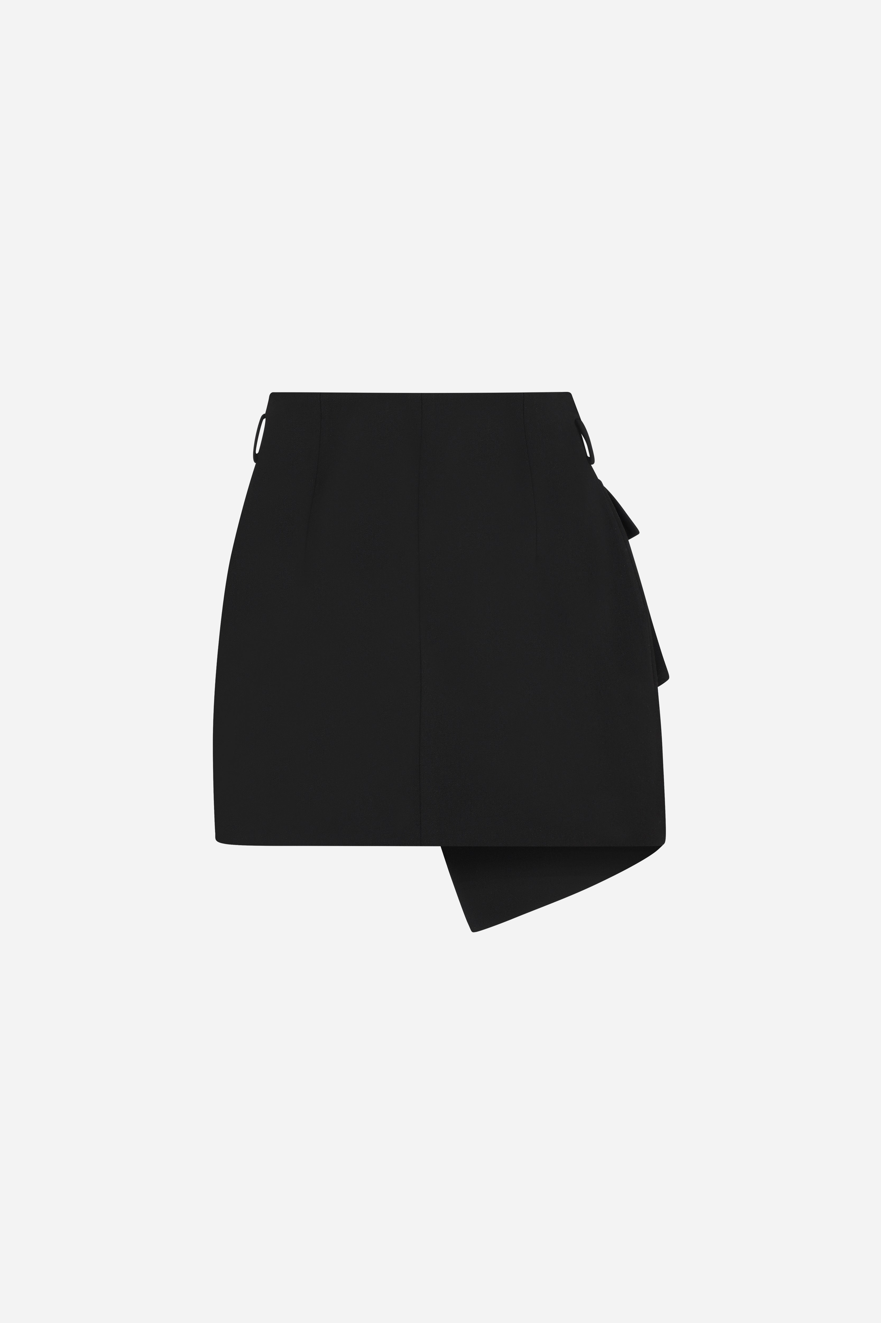 KELLY - WRAPPED MINI SKIRT WITH CARGO POCKETS in Black