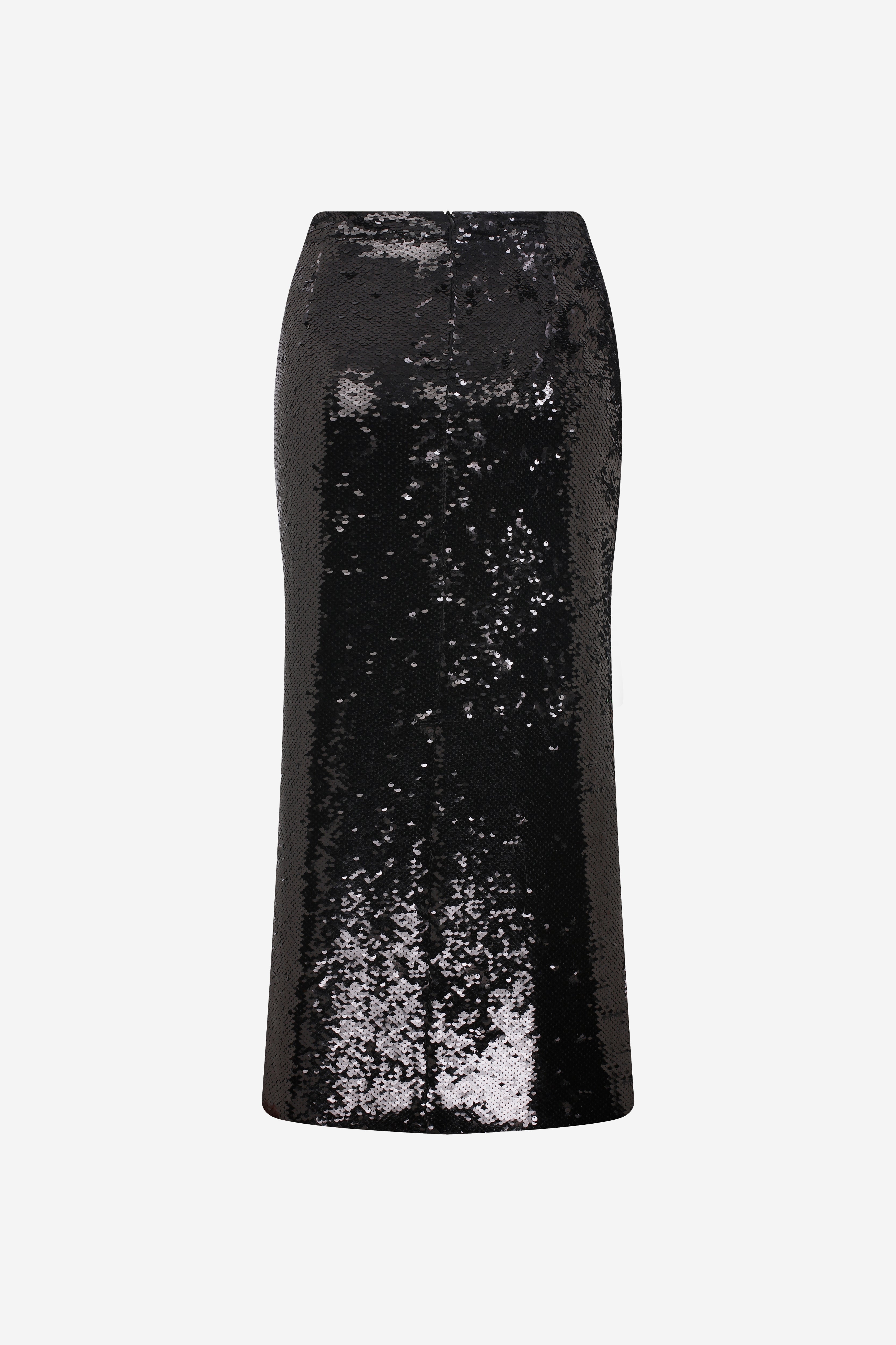 KELLY - SEQUIN MIDI SKIRT WITH CARGO POCKETS