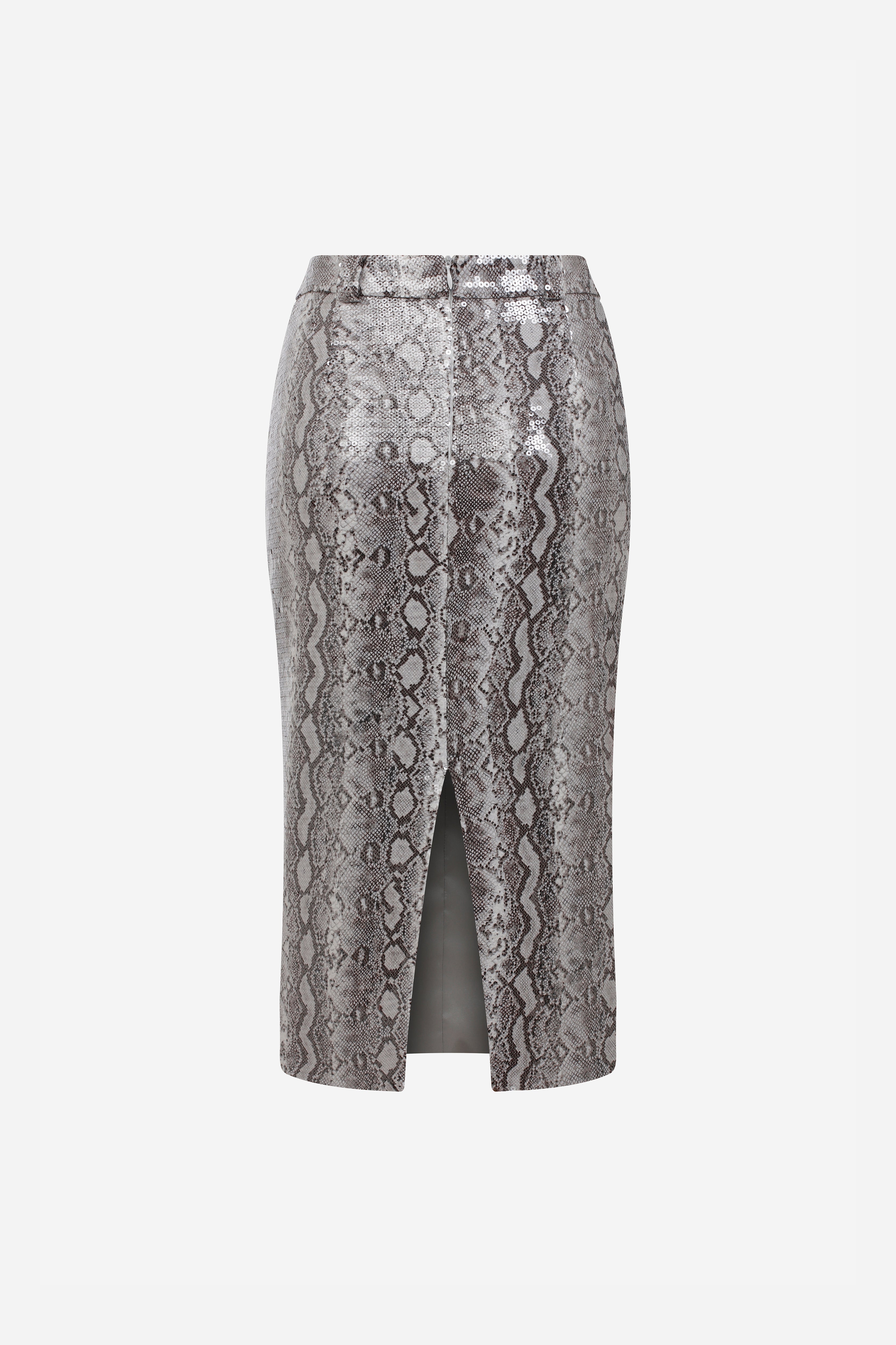 PARTON - SNAKESKIN SEQUIN MIDI SKIRT