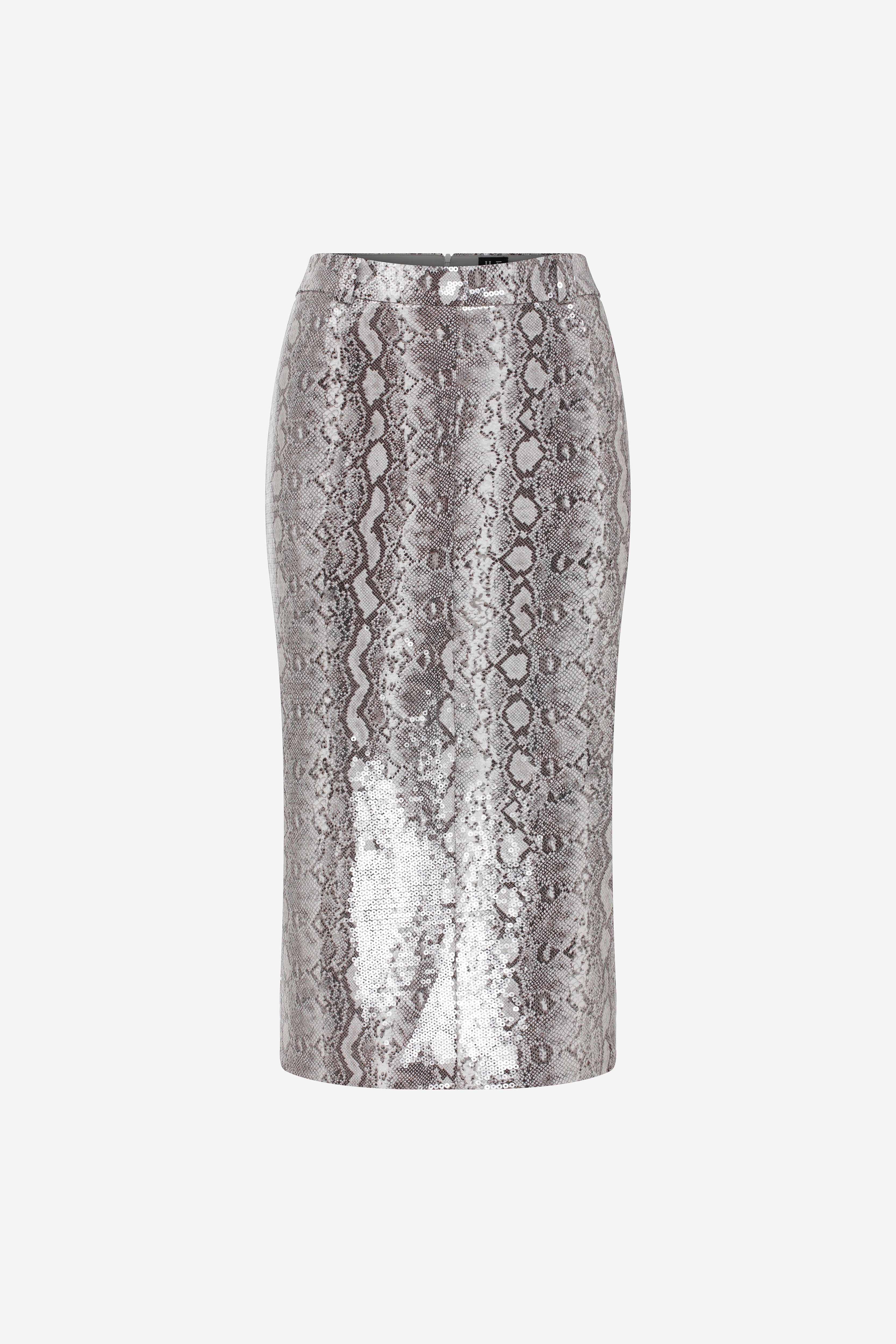 PARTON - SNAKESKIN SEQUIN MIDI SKIRT