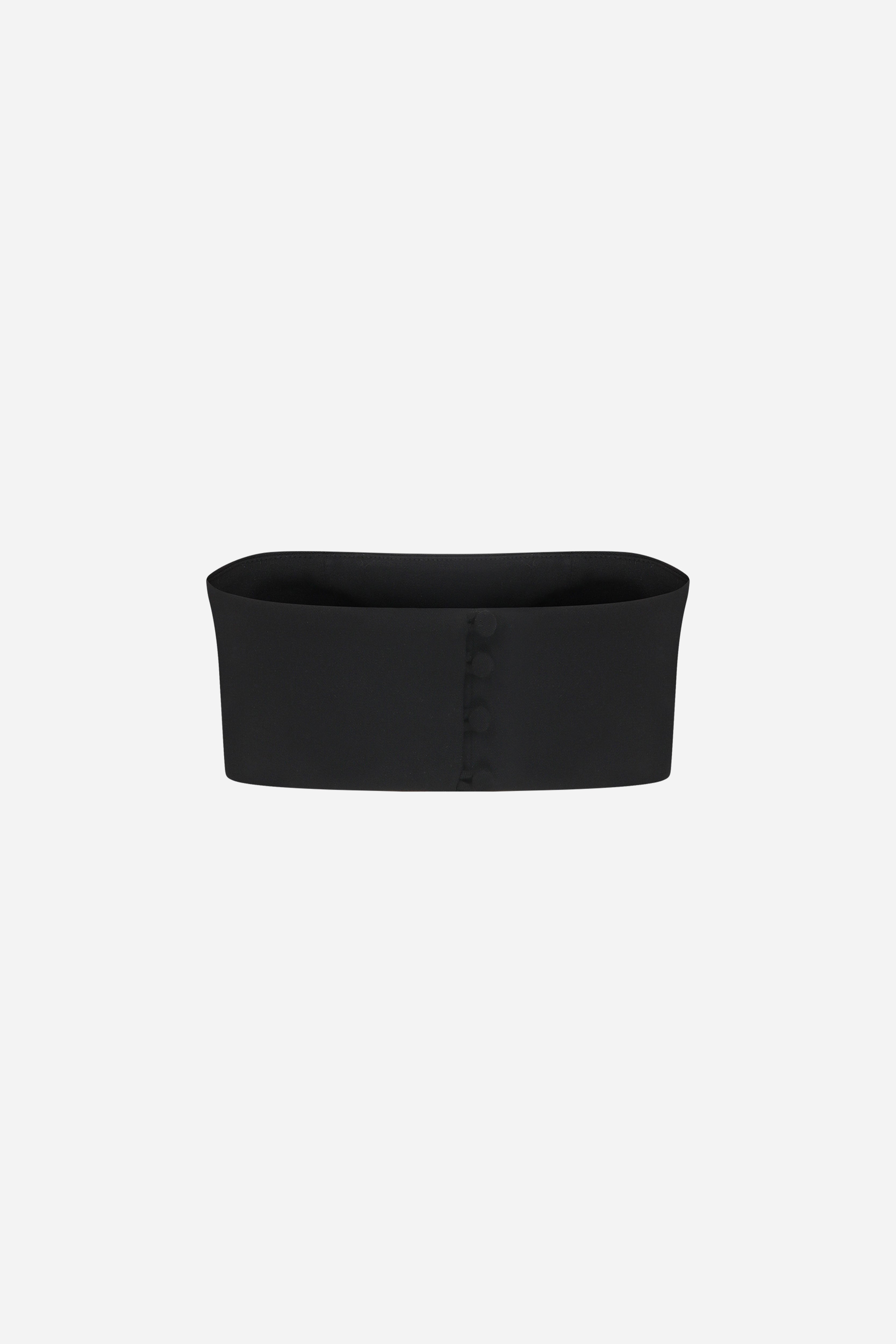DUFFY -STRAPLESS CROP TOP WITH HAND STITCHED MIRRORS