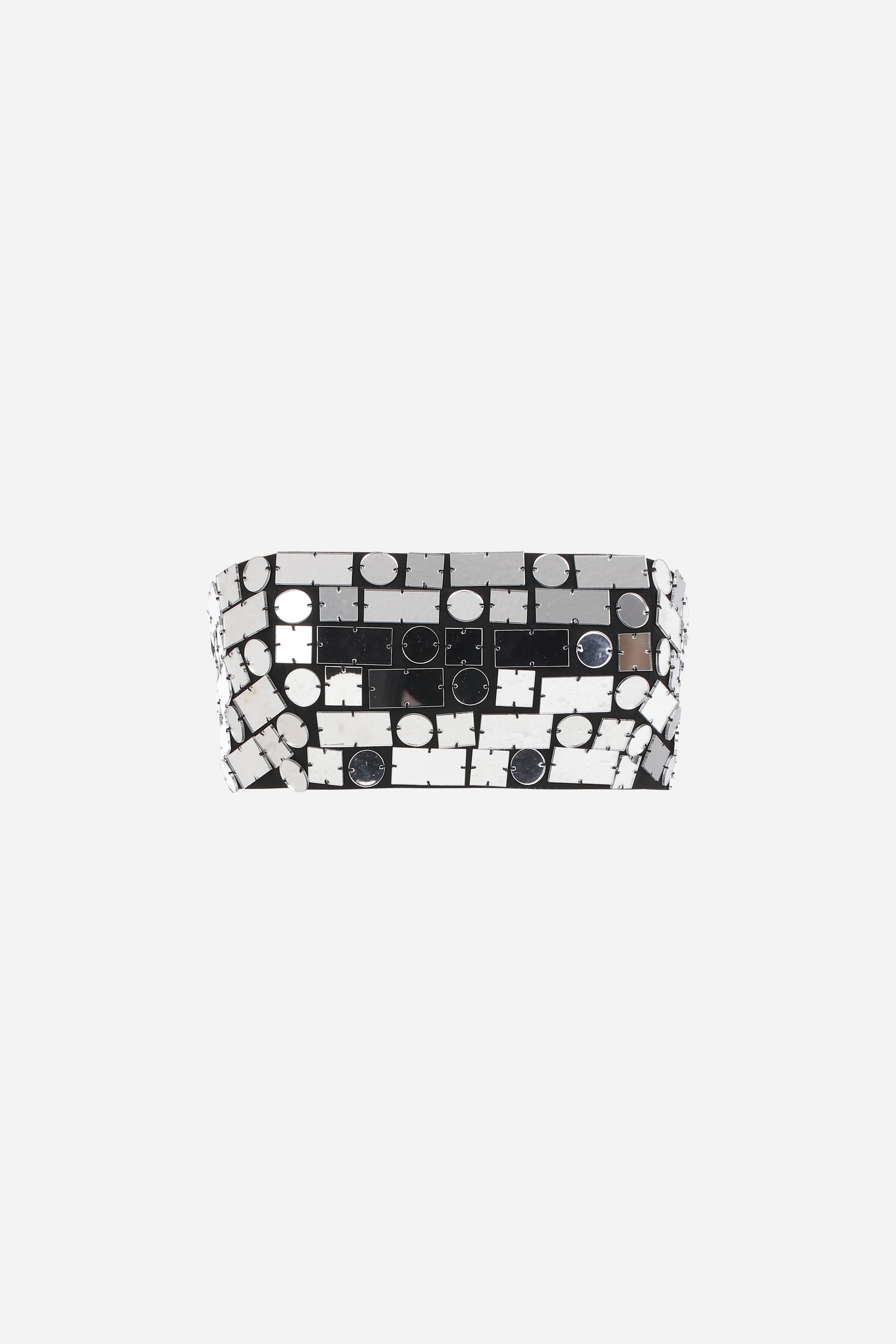 DUFFY -STRAPLESS CROP TOP WITH HAND STITCHED MIRRORS
