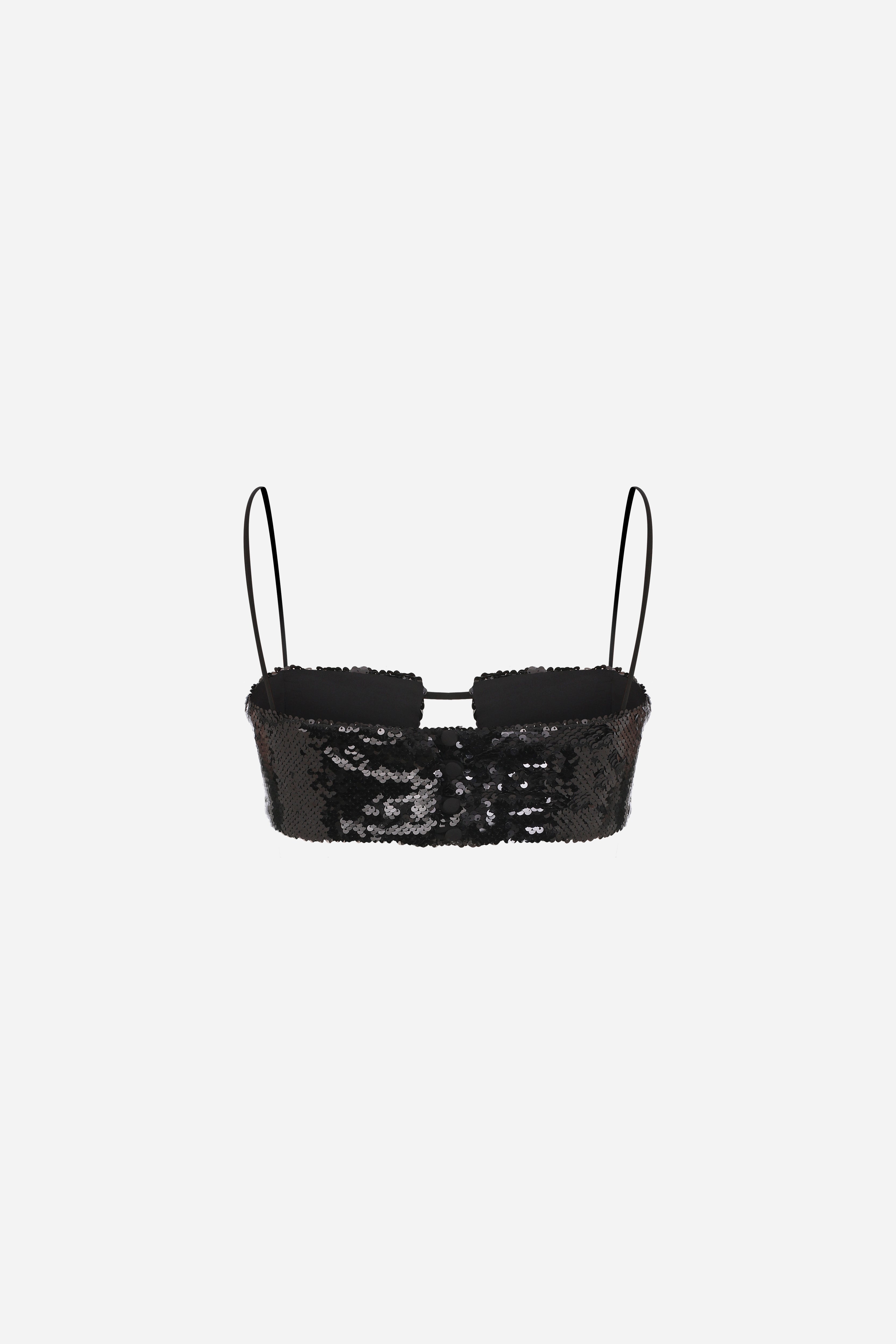 LIZA - SEQUIN CROP TOP WITH CARGO POCKETS