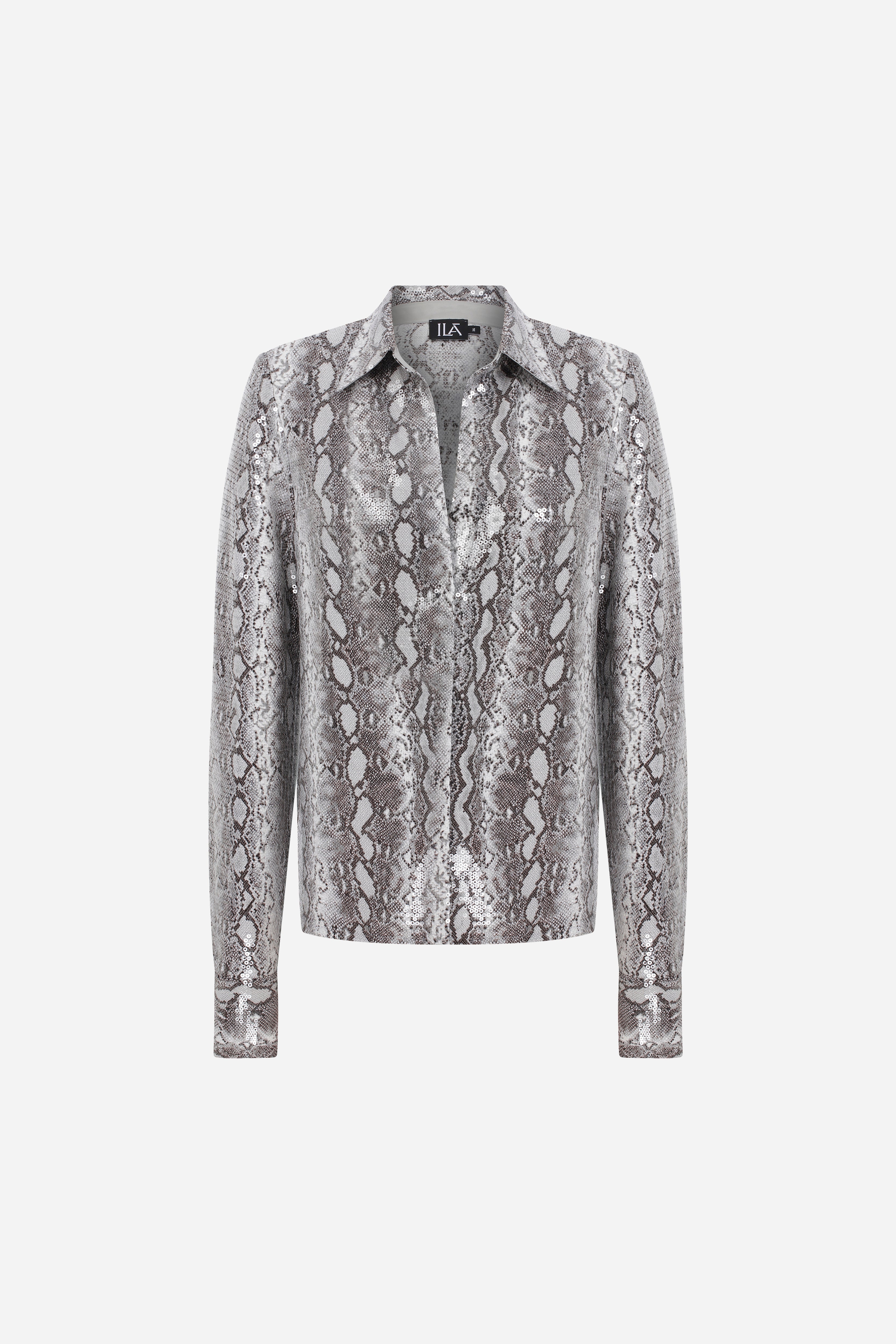 PARTON - SNAKESKIN SEQUIN SHIRT