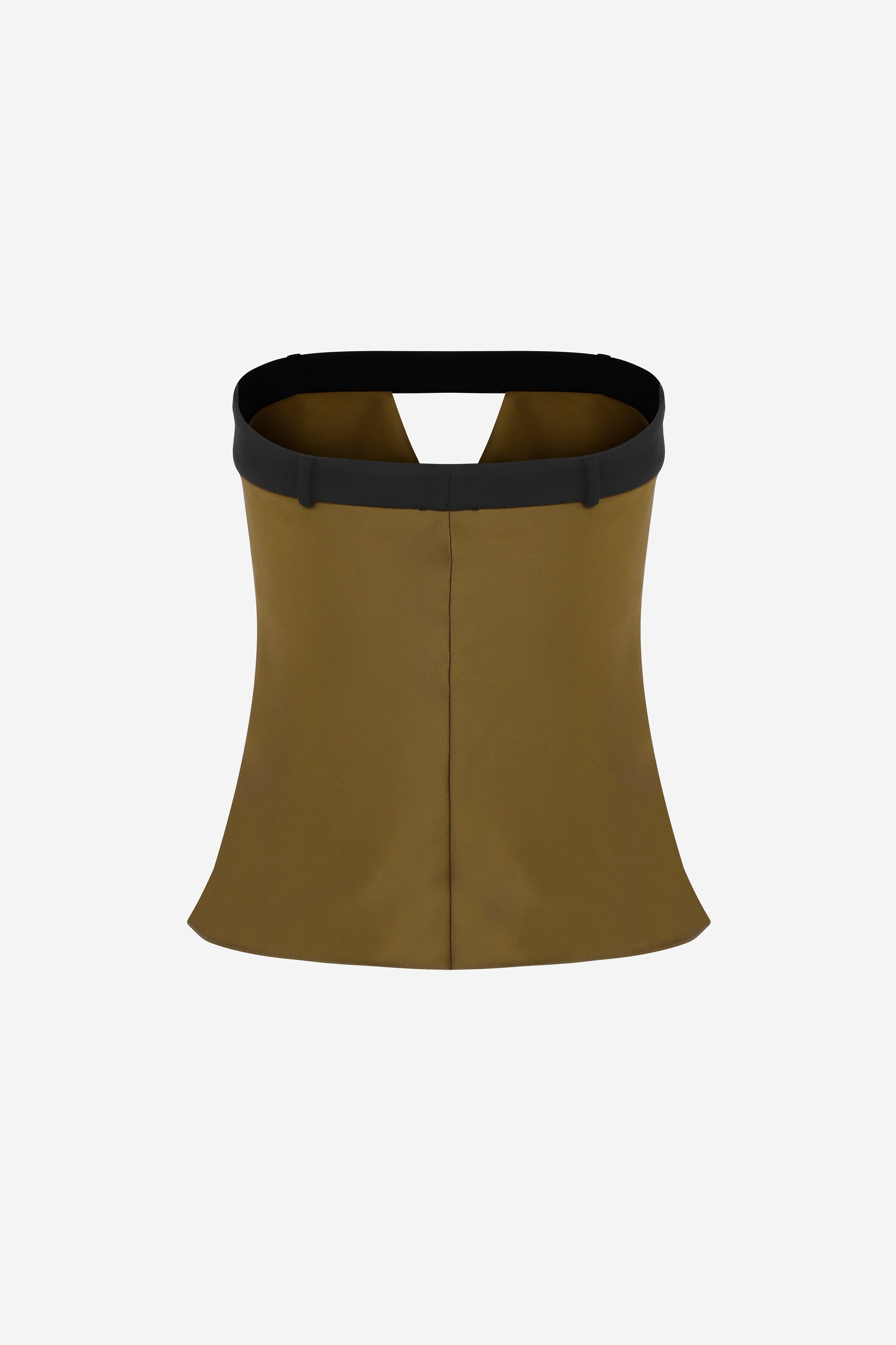 TINA - STRAPLESS COWL NECK TOP in KHAKI