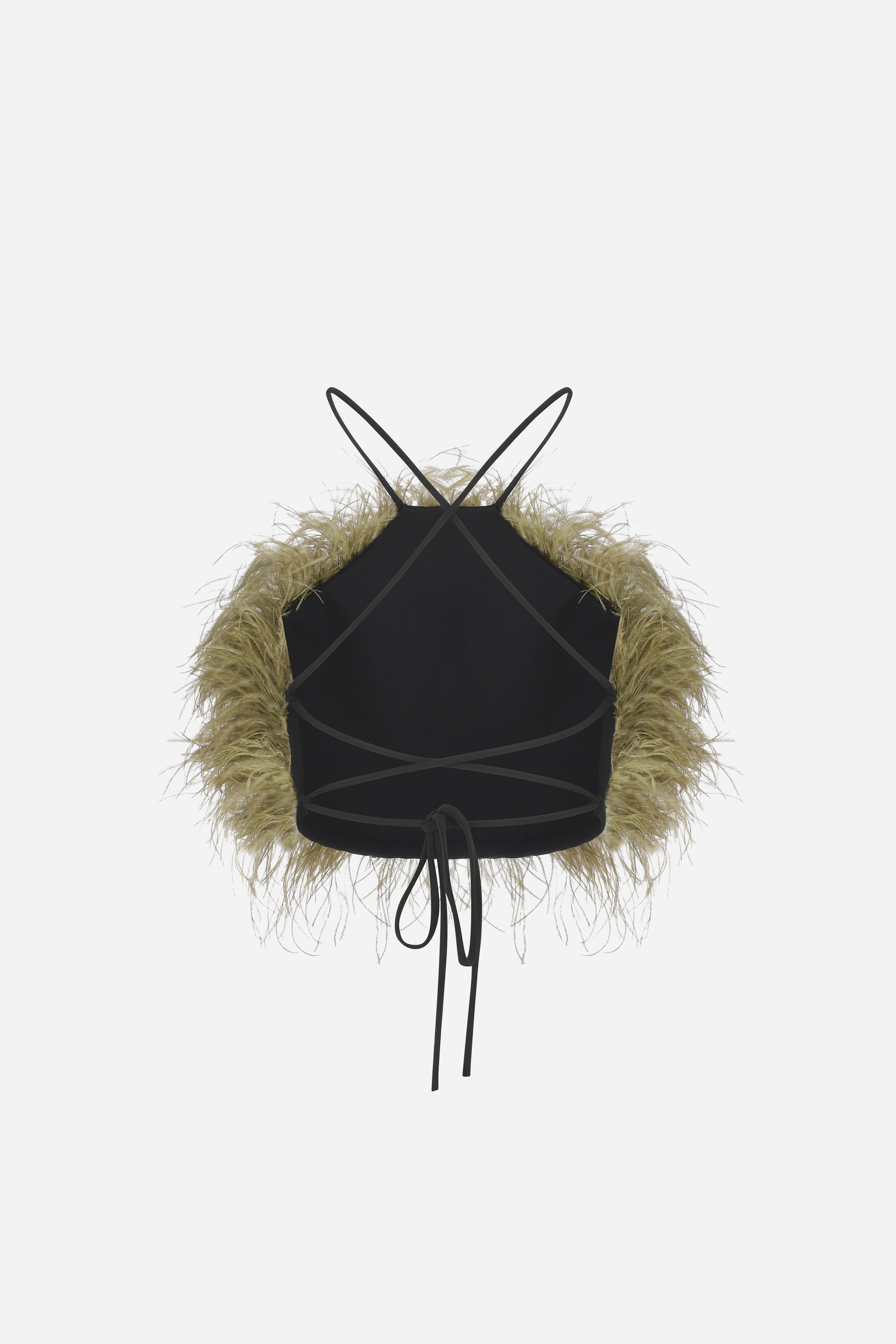 TORI - FEATHER CROP TOP WITH OPEN BACK