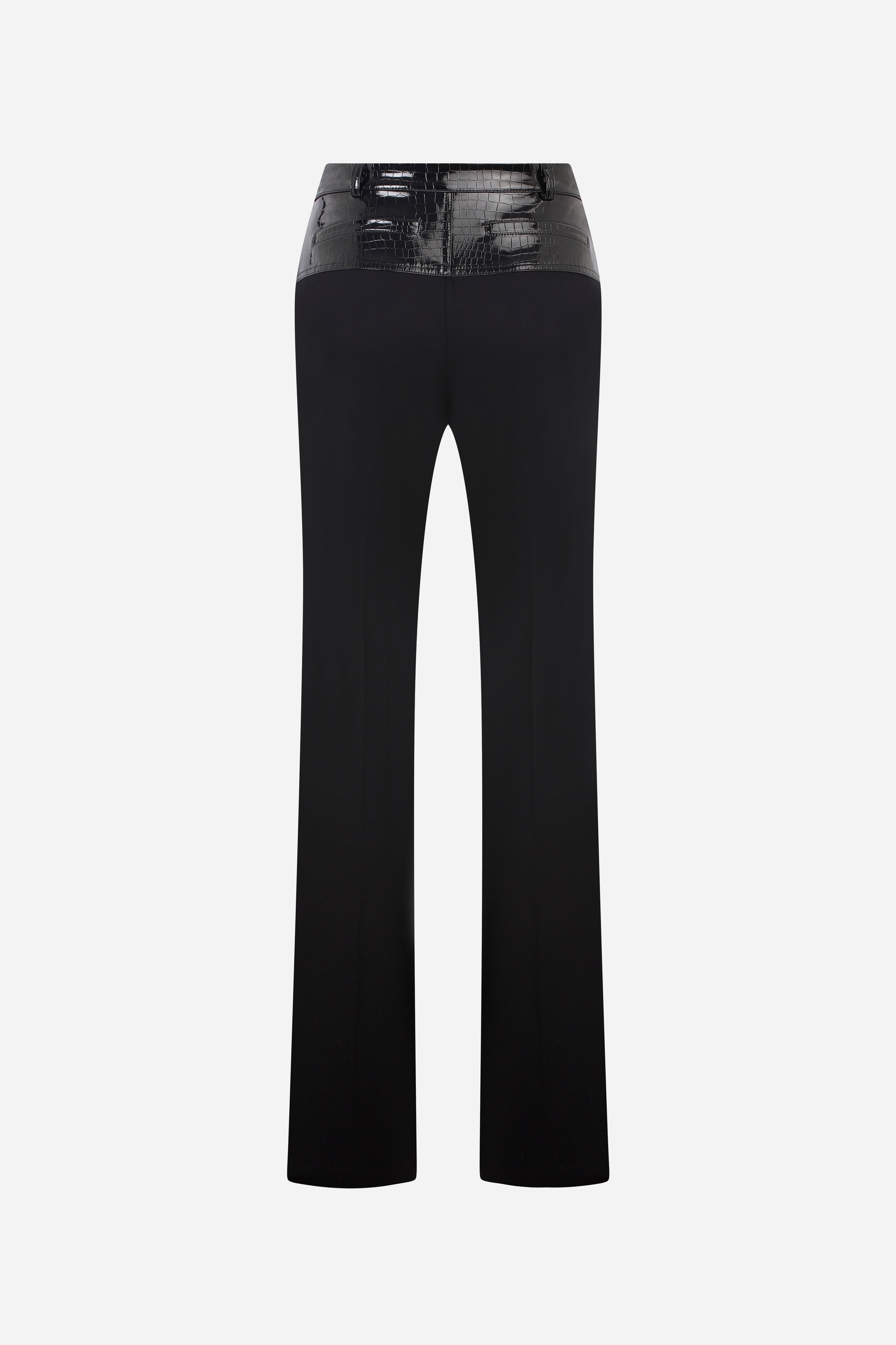 TINA - REGULAR FIT TROUSERS WITH VEGAN CROCO BELT
