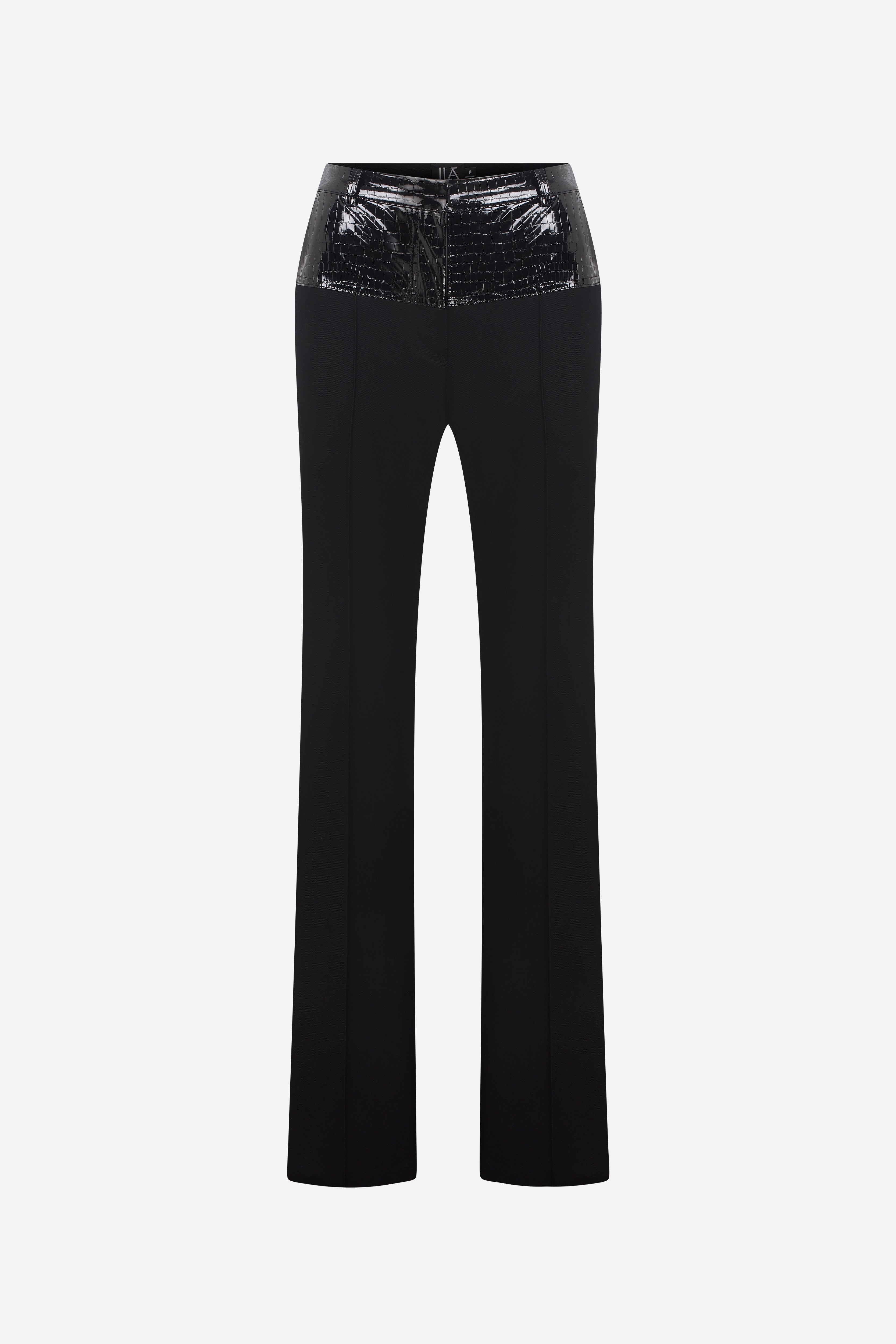 TINA - REGULAR FIT TROUSERS WITH VEGAN CROCO BELT