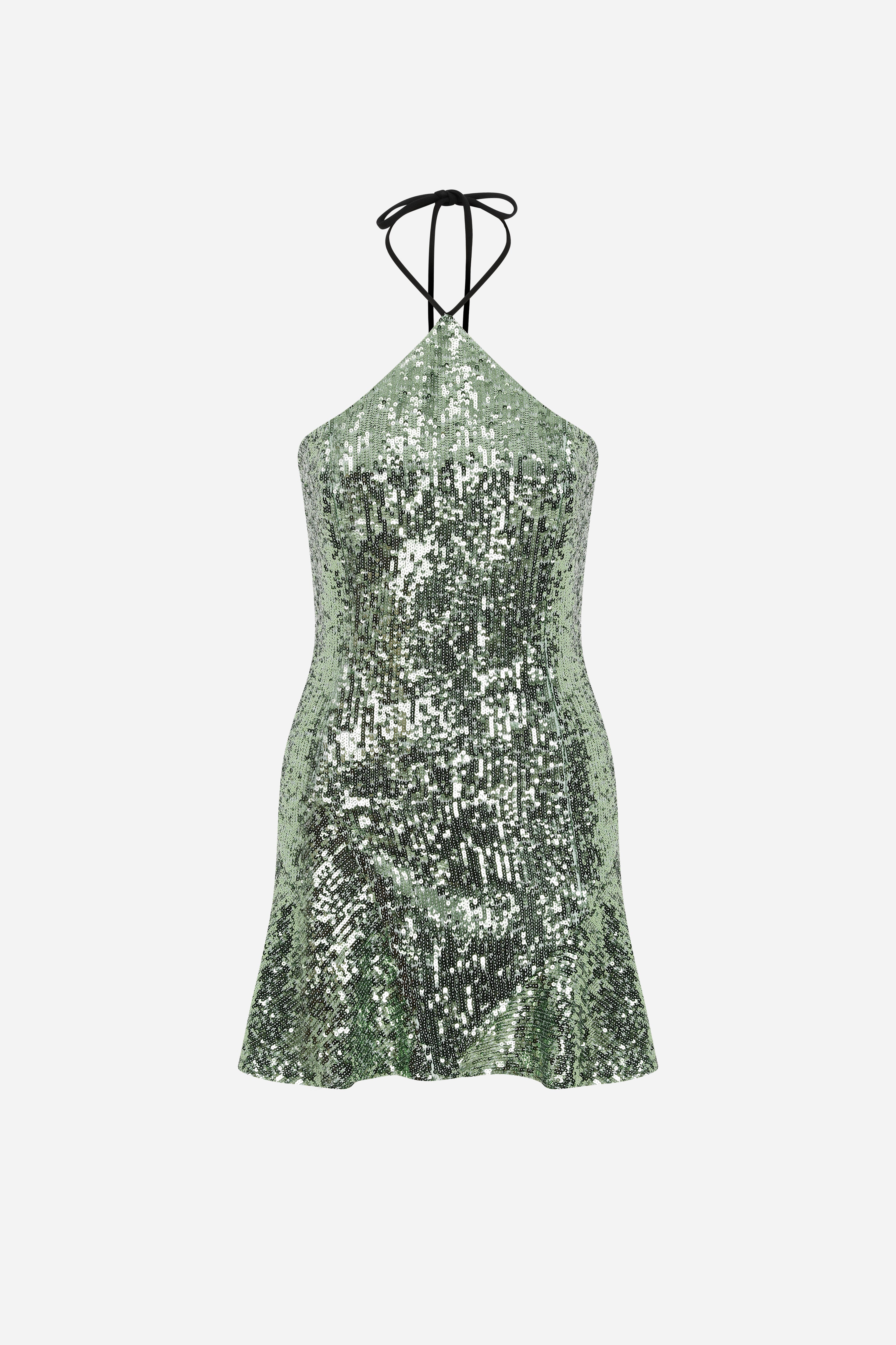 Emilia - Sequined Mini Dress With Contrast Piping
