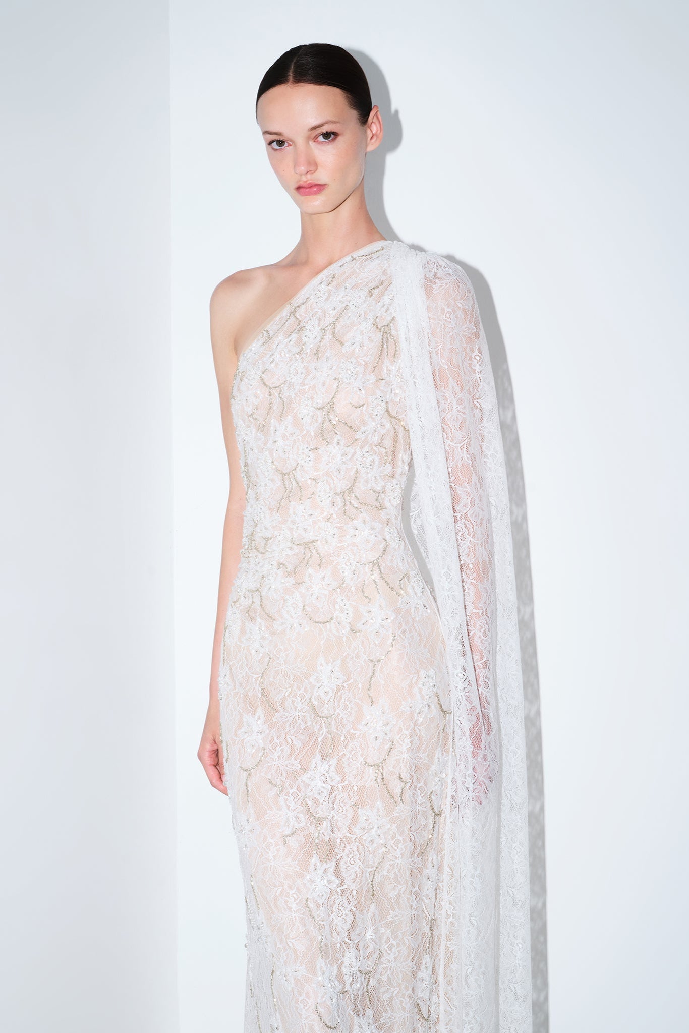 Maria-Hand-Embroidered One Shoulder Lace Gown ILA Official Maria-Hand-Embroidered One Shoulder Lace Gown ILA Official
