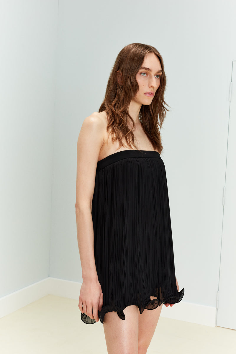 Alice - Strapless Pleated Chiffon Mini Dress – ILA Official
