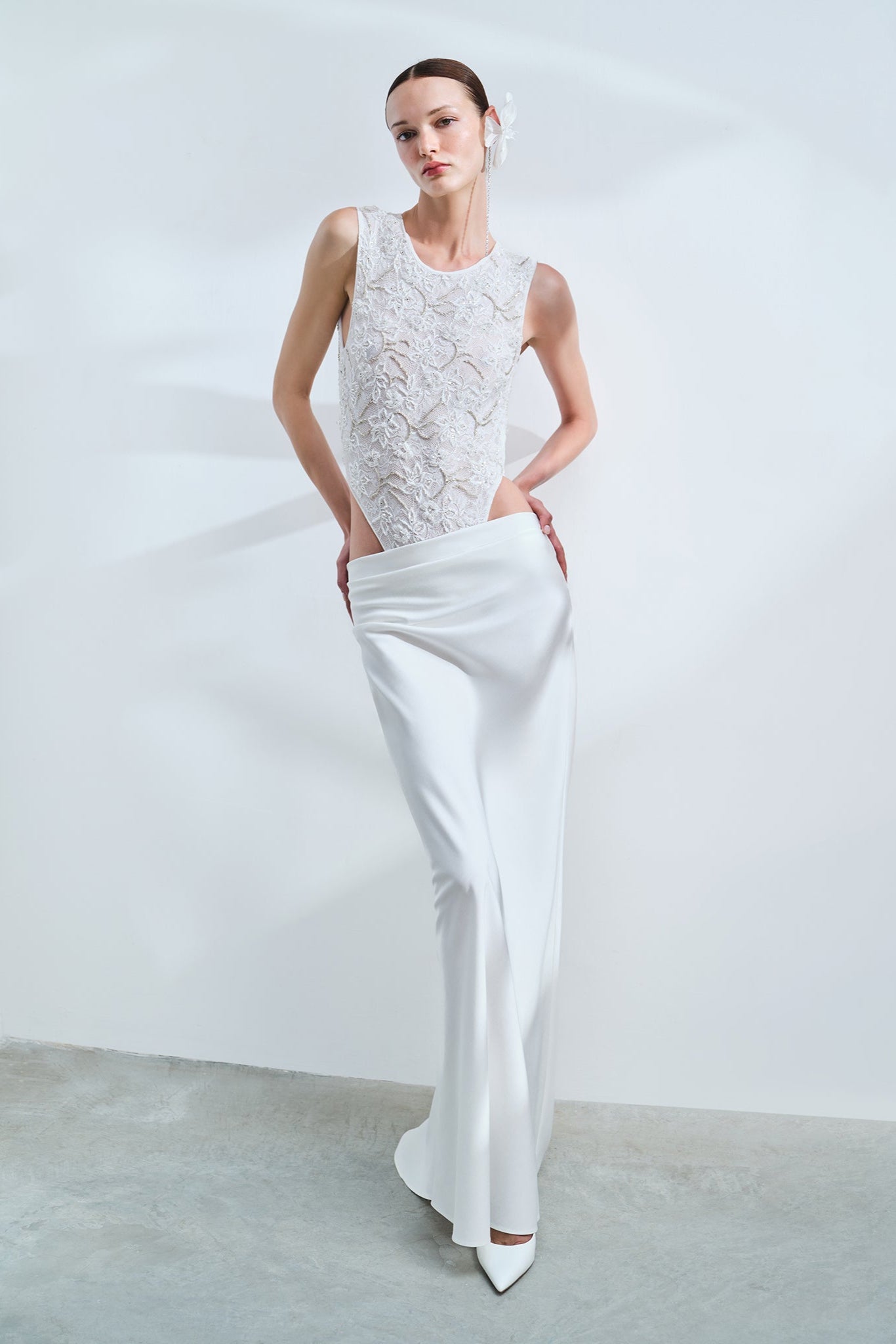 Ruby - Pleated Detail Maxi Bias Skirt