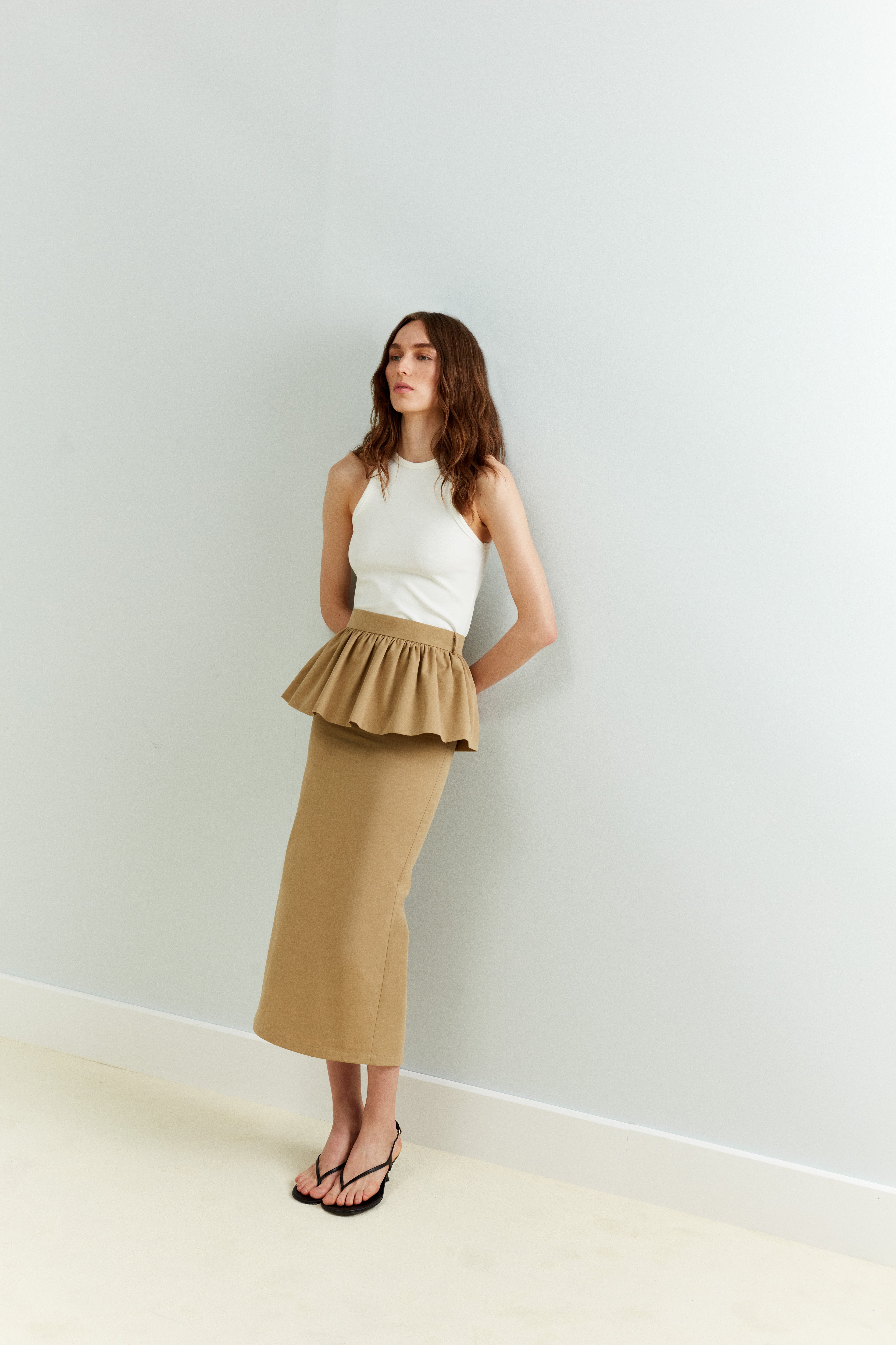 Rachel - Midi Skirt With Peplum