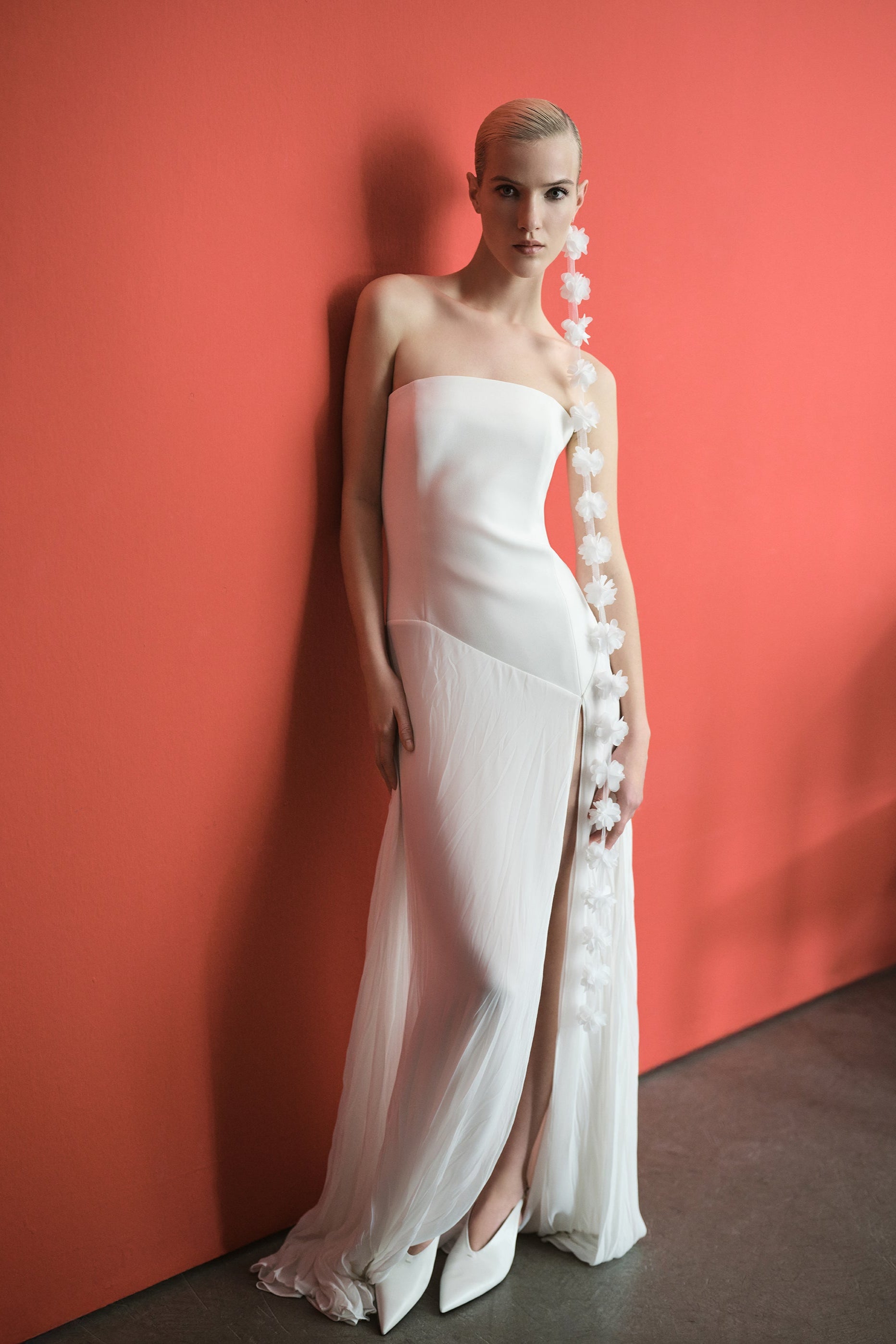 Christina - Strapless Maxi Dress With Crushed Chiffon Detailed Skirt