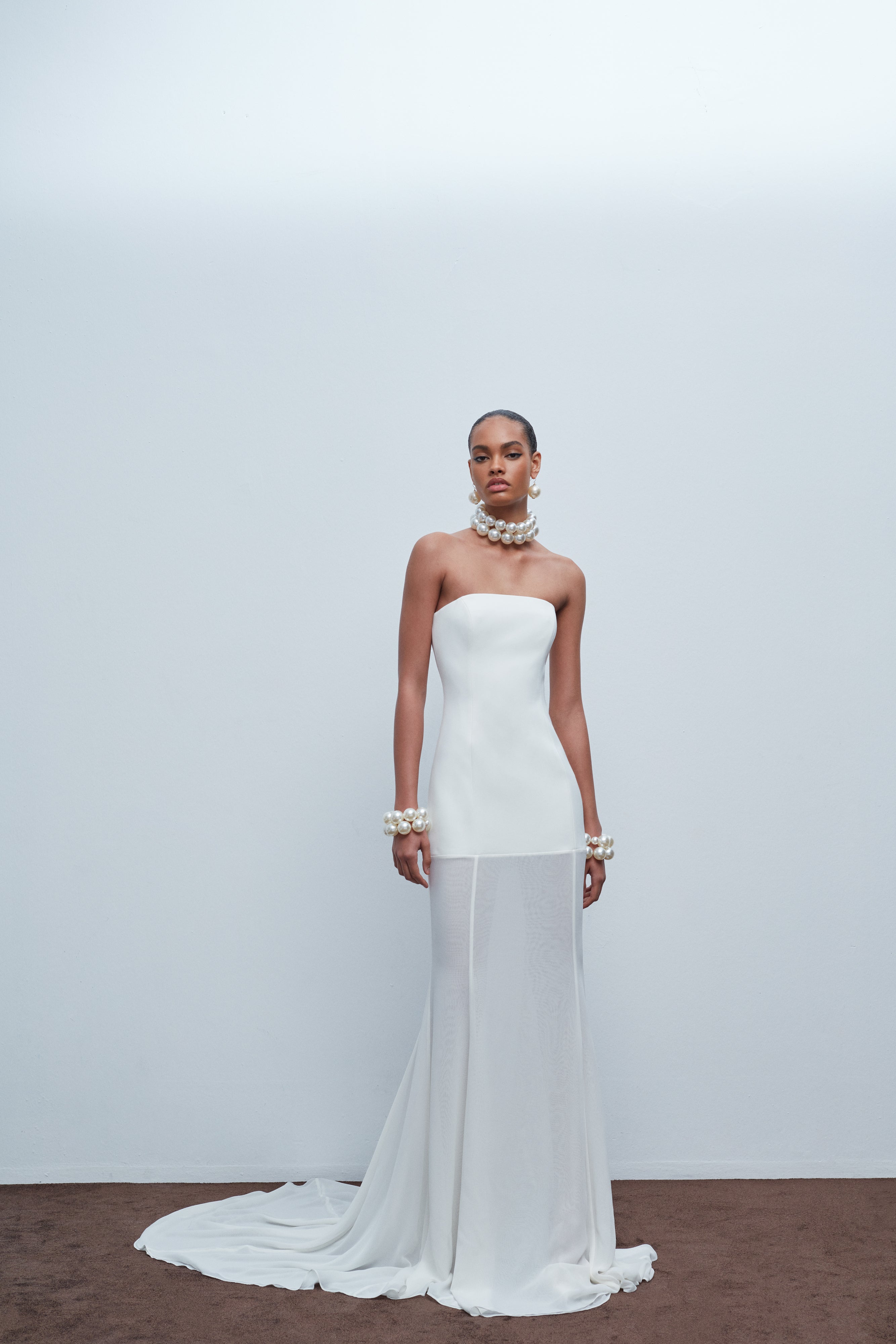 Isabel - Strapless Chiffon Maxi Dress