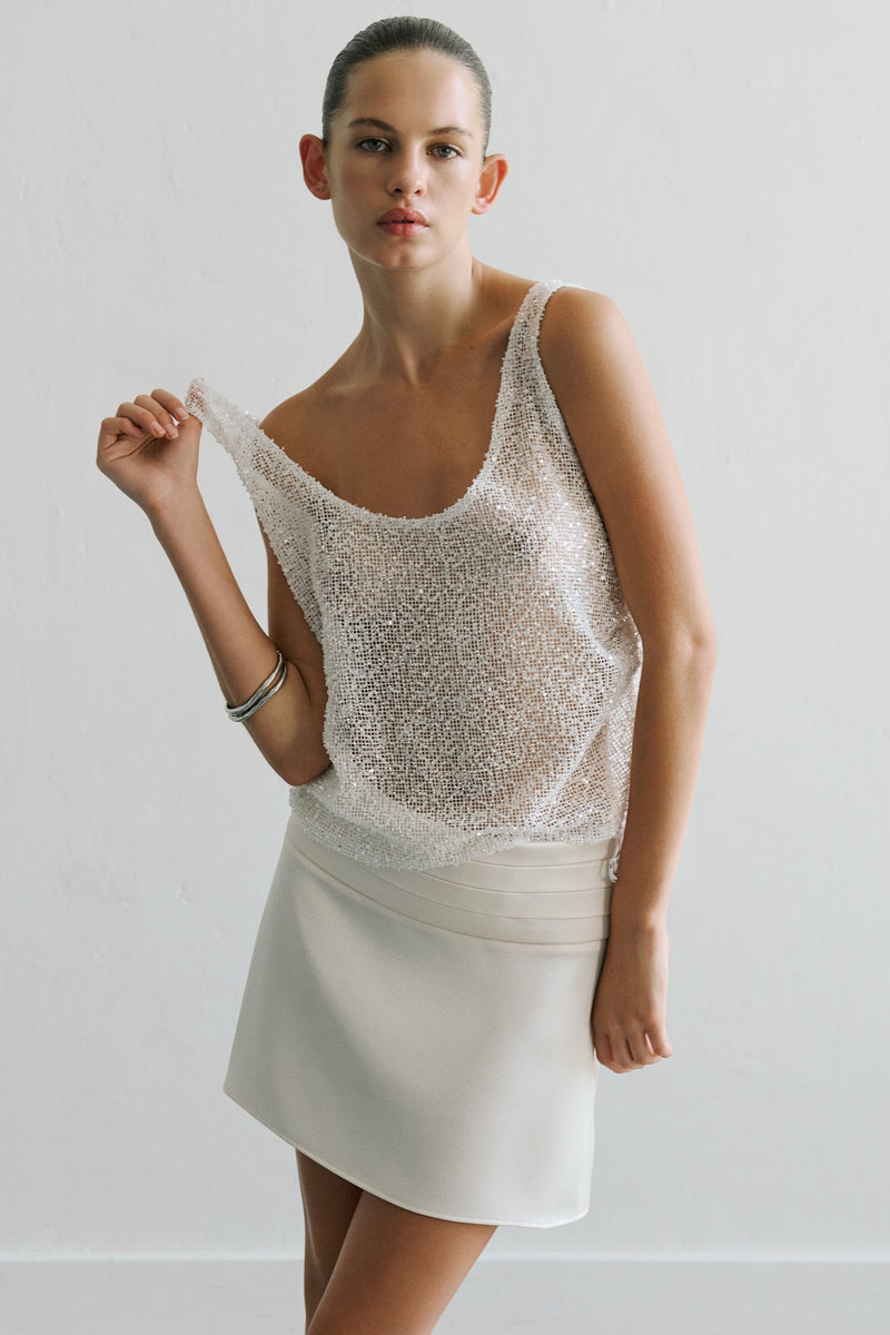ナウンレス NOUNLESS GLITTER MINIMAL TANK TOP （SILVER） GLITTER MINIMAL TANK TOP – NOUNLESS