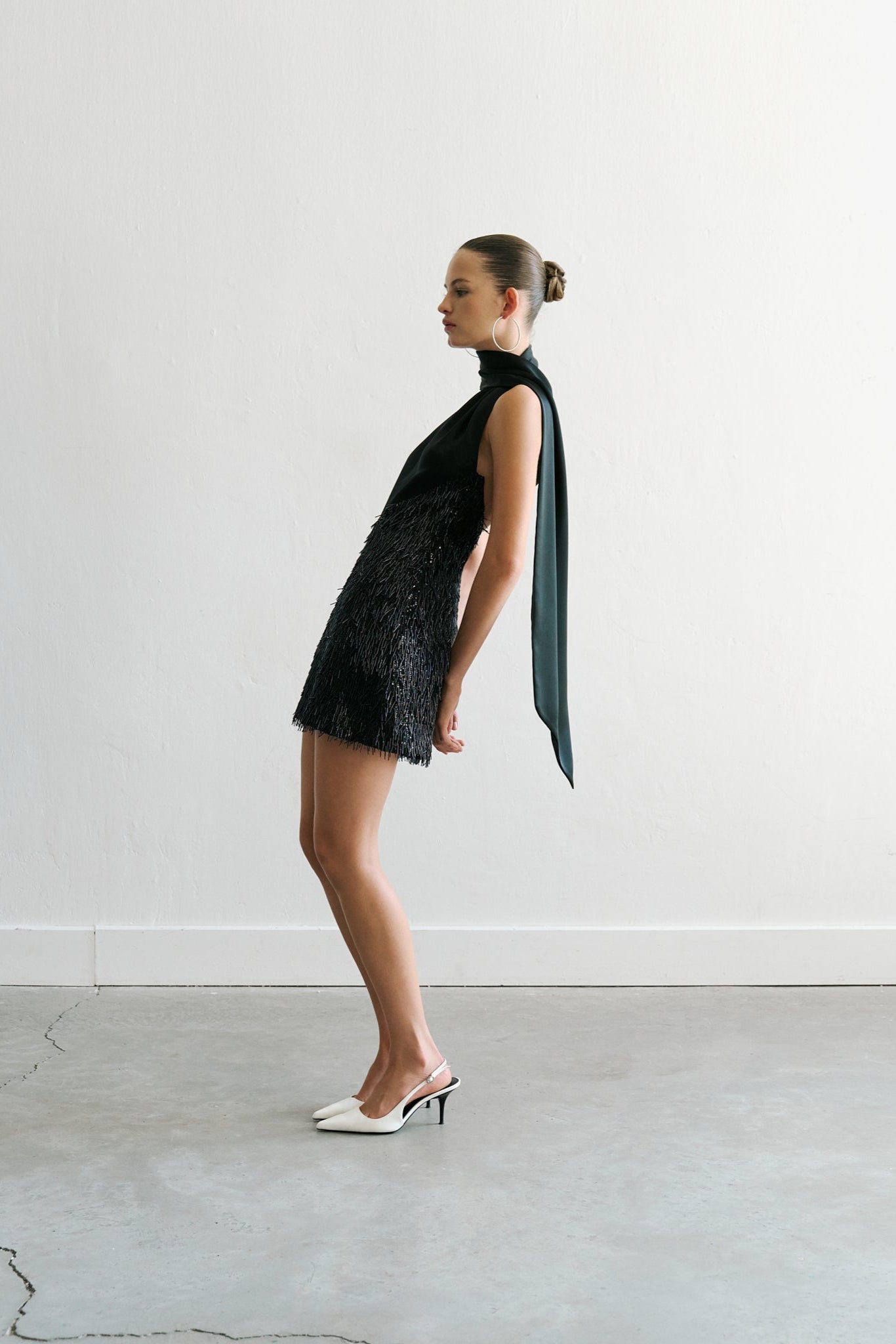 Asia - One Shoulder Satin and Sequin Detailed Mini Dress