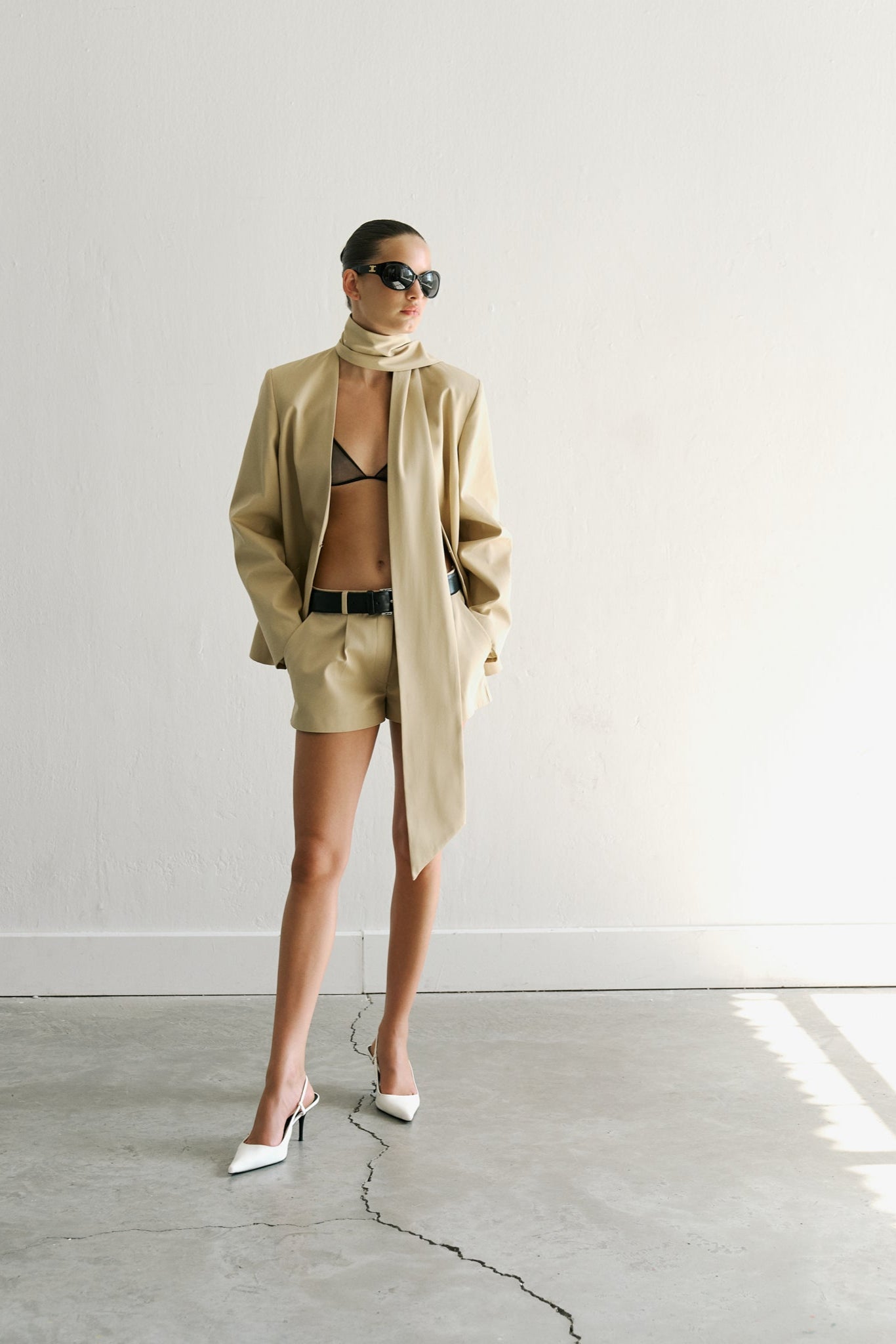 Anny - Oversized Blazer with Scarf Detail