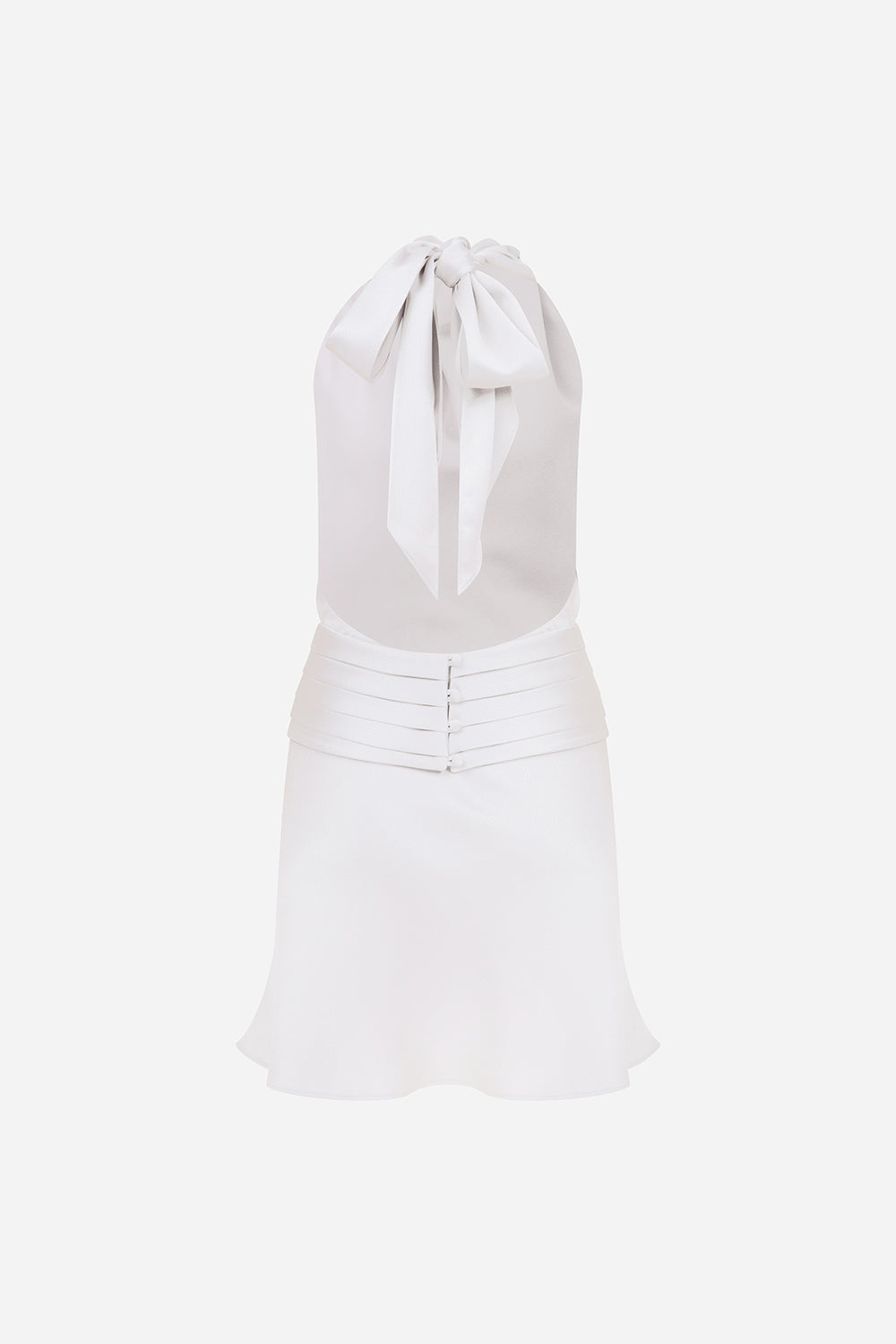 Monica - Crowl Neck Bias Cut Satin Mini Dress
