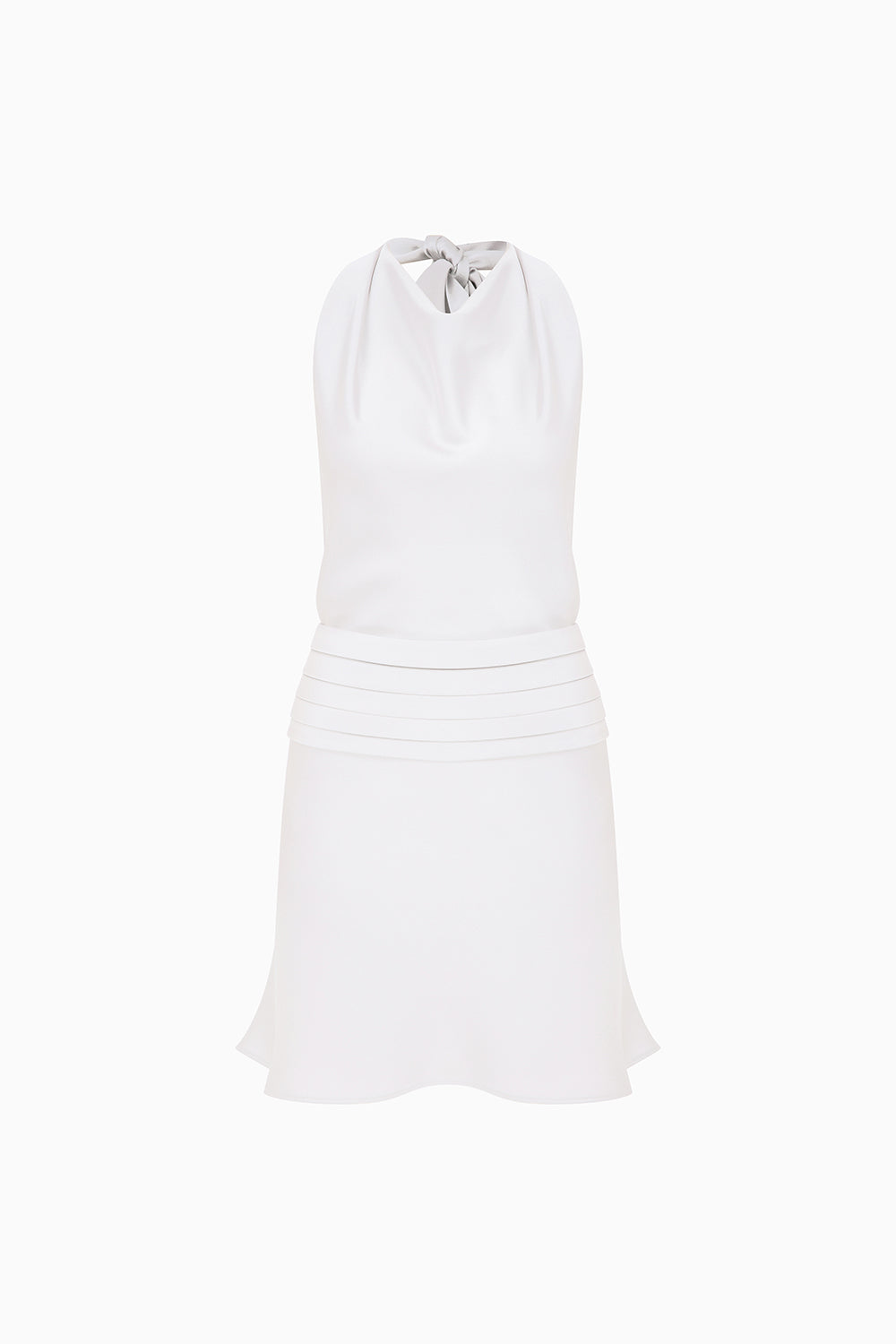 Monica - Crowl Neck Bias Cut Satin Mini Dress