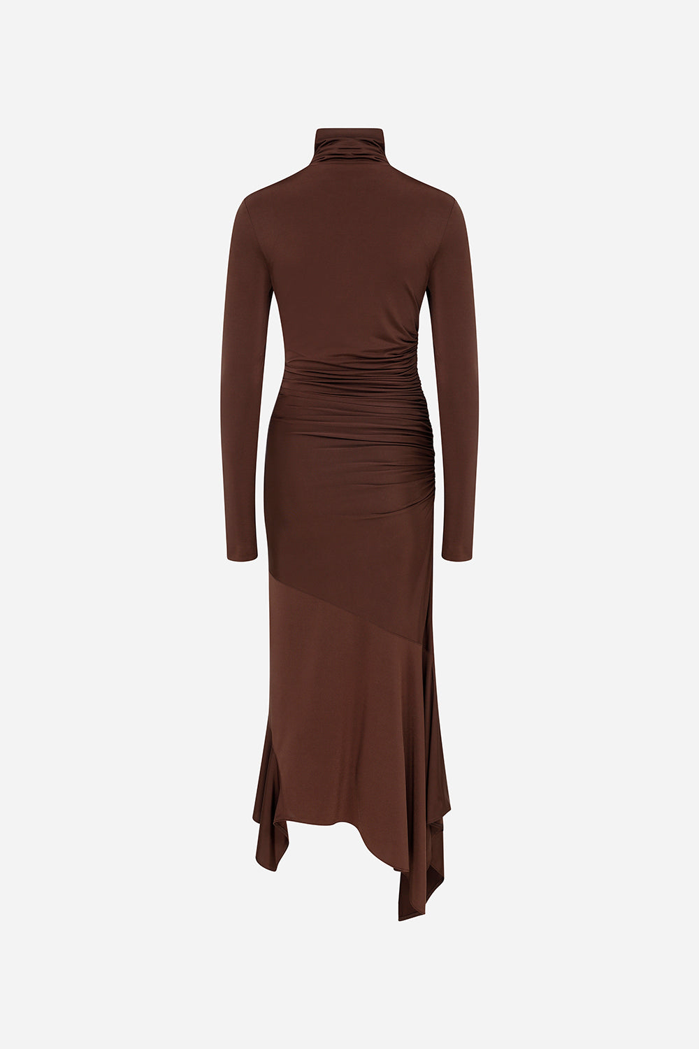 Cecily - Turtle Neck Long Sleeve Jersey Midi Dress