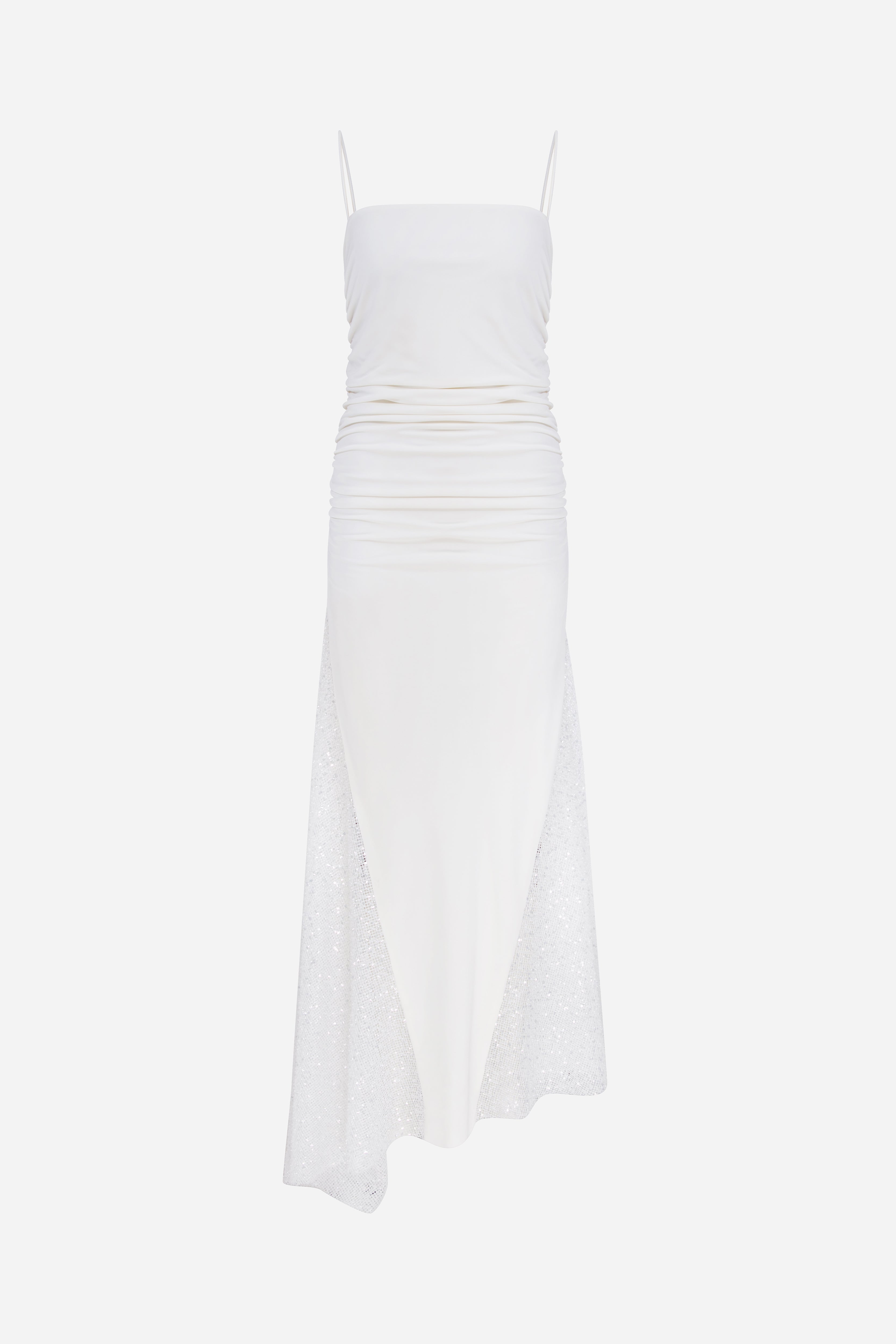 Elle - Midi Dress with Side Sequin Details and Draping
