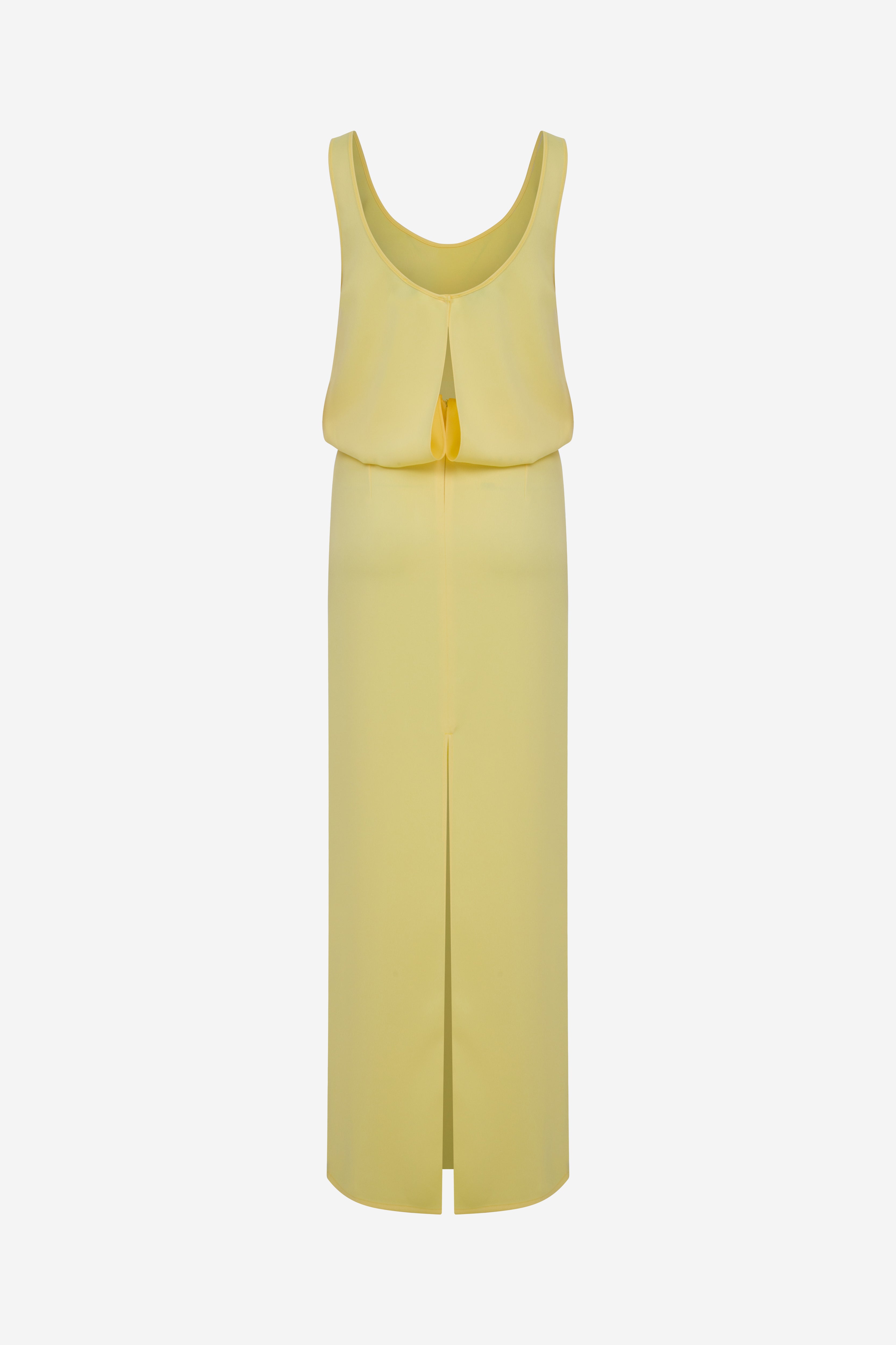 Hilda - U Neck Satin Maxi Dress