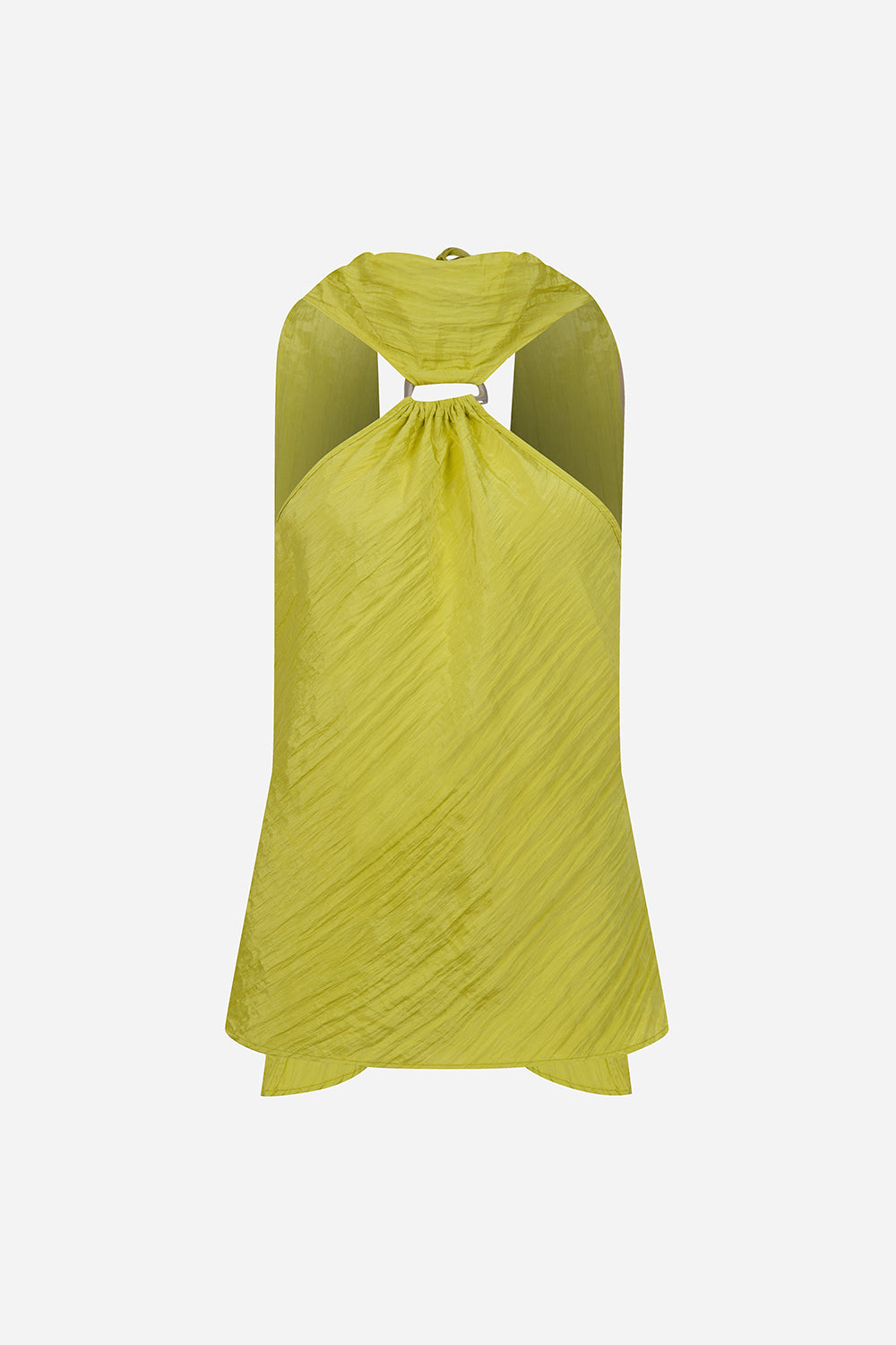 Kae-Open-Back Crinkle Top With Accessory Detail in Pistachio Green ILA Official Kae-Open-Back Crinkle Top With Accessory Detail in Pistachio Green ILA Official