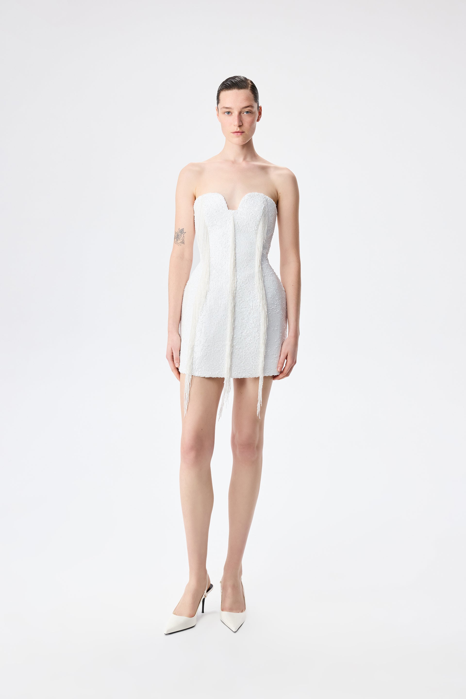 Eloide - Sequin Mini Dress With Beaded Fringe Detail
