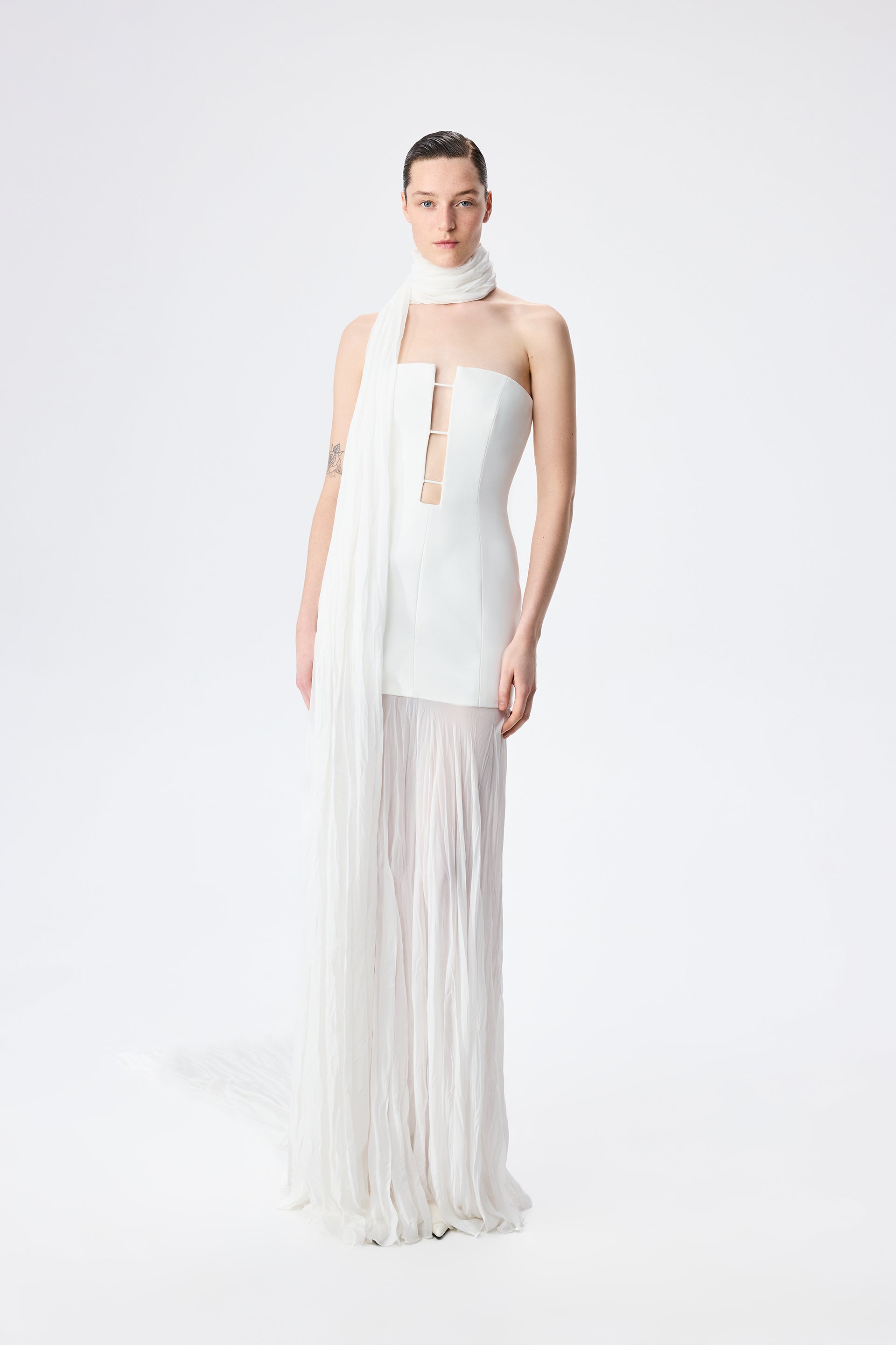 Laura - Strapless 3-String Dress With Crushed Chiffon Detail