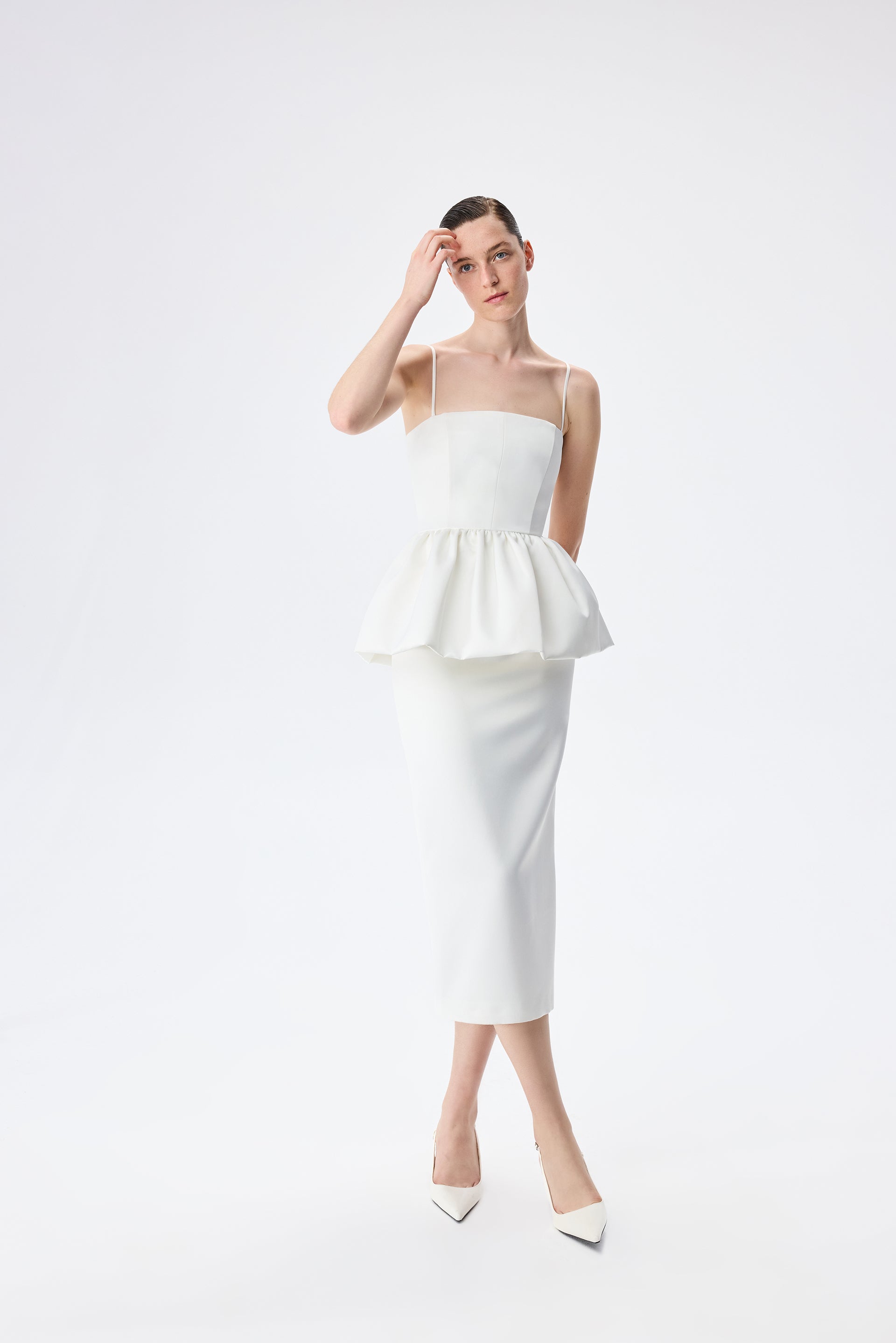 Jacky - Peplum Detail Midi Dress