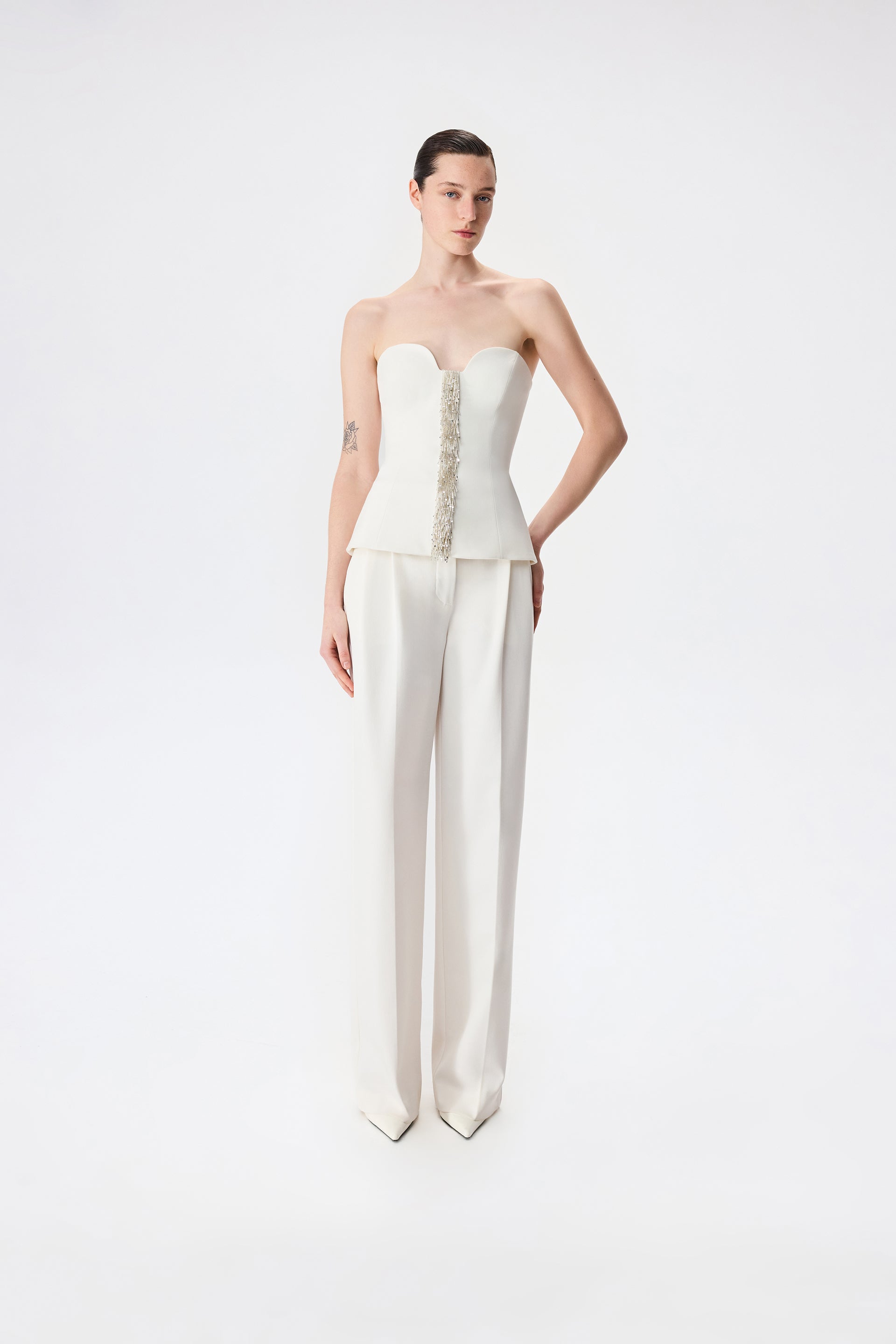 Claire - Corset Top with Beaded Fringe Detail