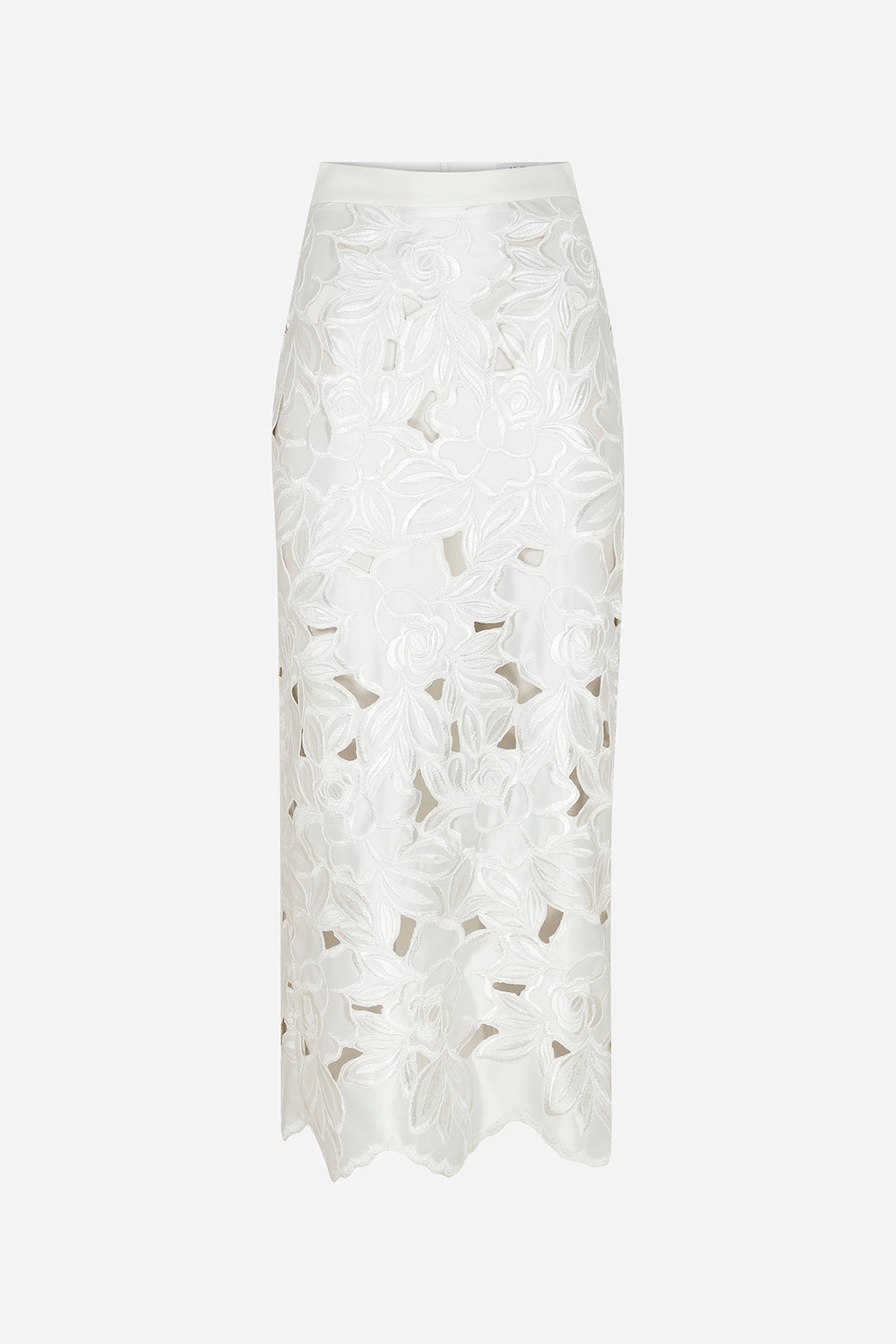 Lucy - Rose Textured Midi Skirt