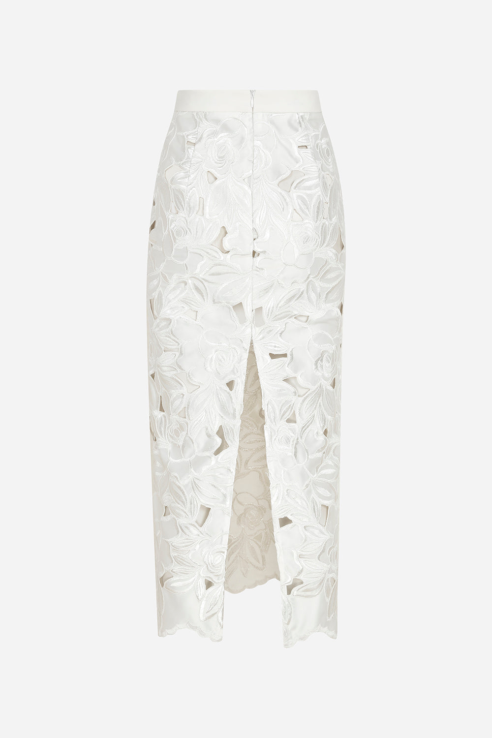 Lucy - Rose Textured Midi Skirt