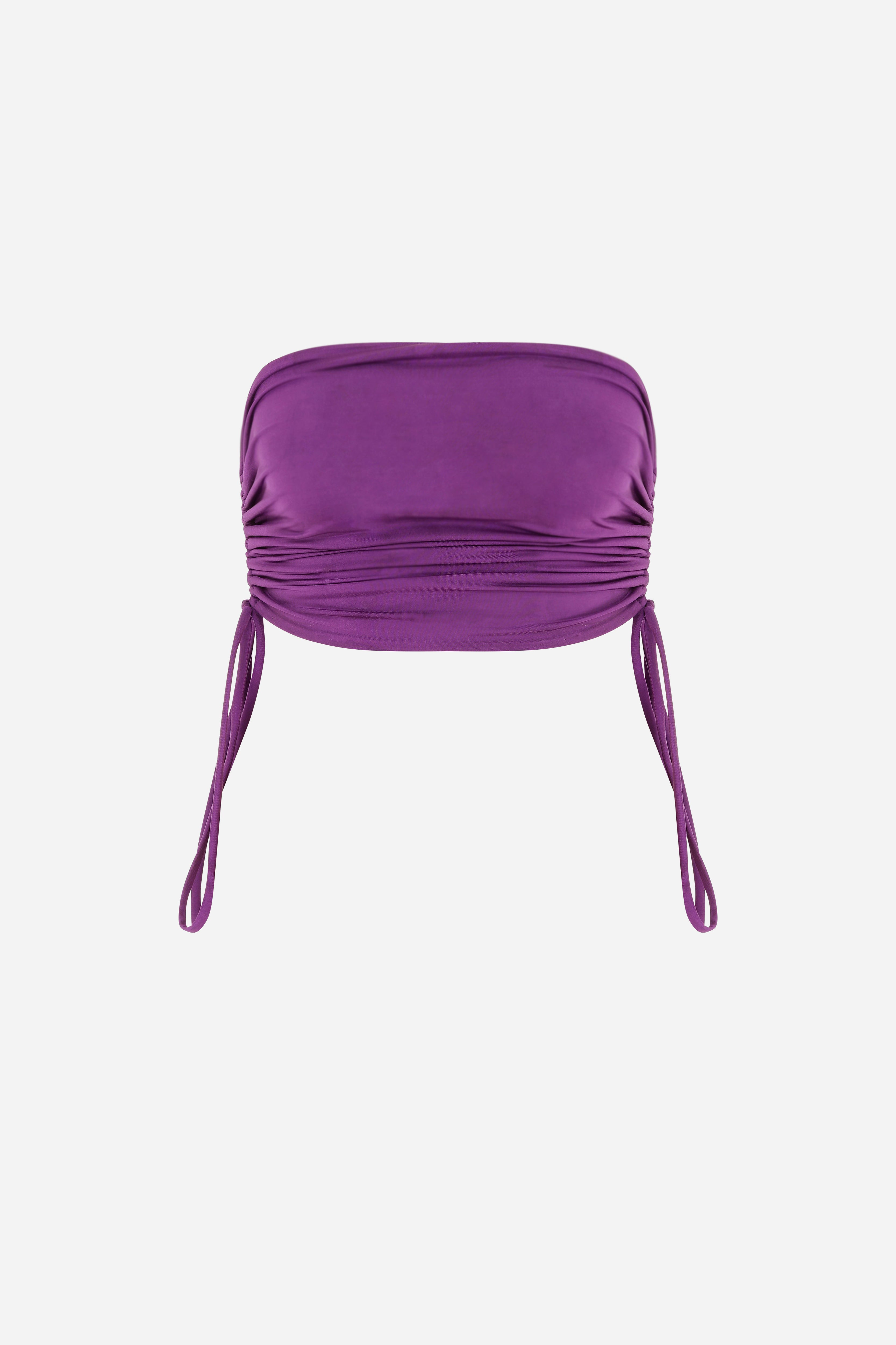 SARITA - Jersey strapless top in purple