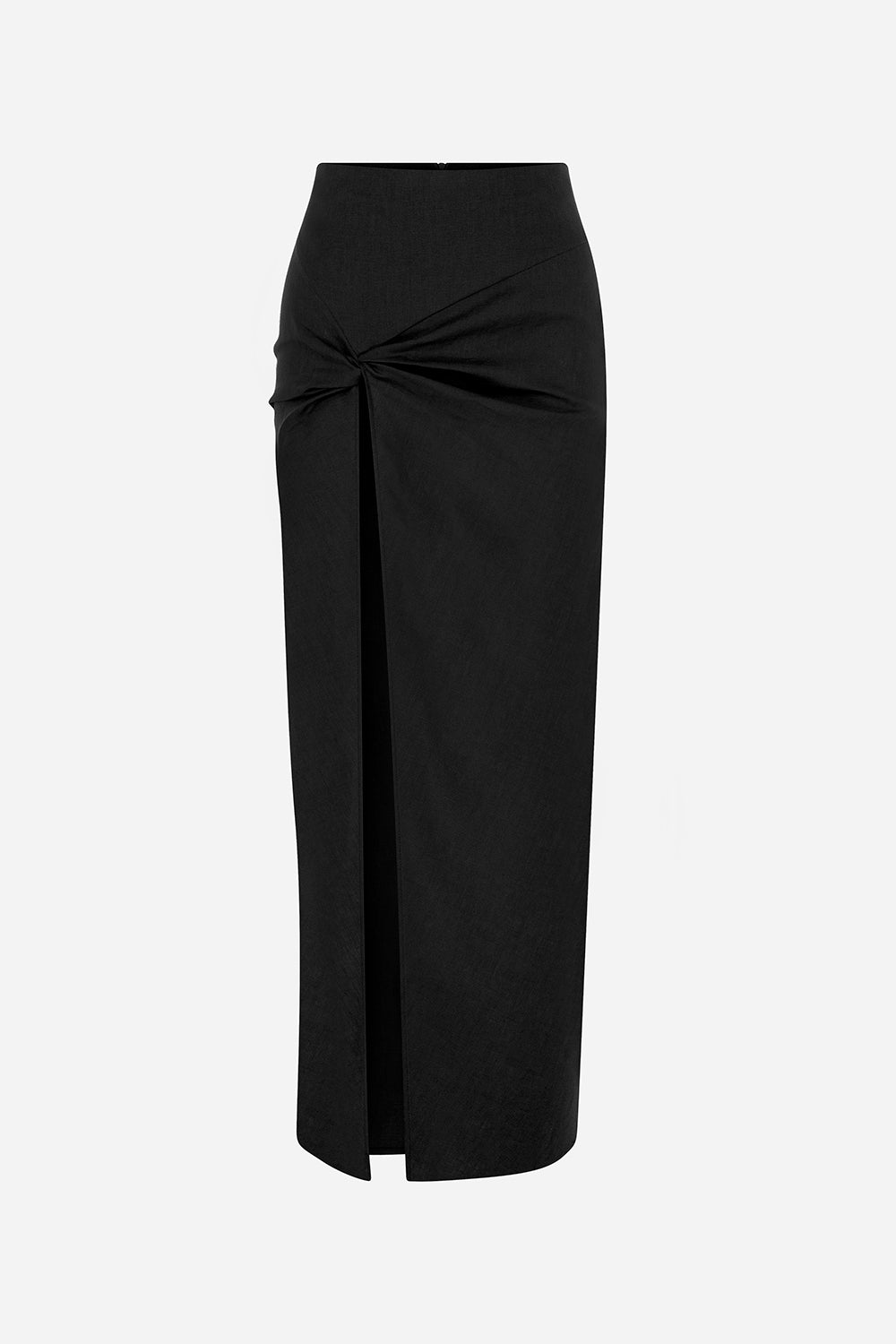 Aditi - Linen Midi Skirt With Twist