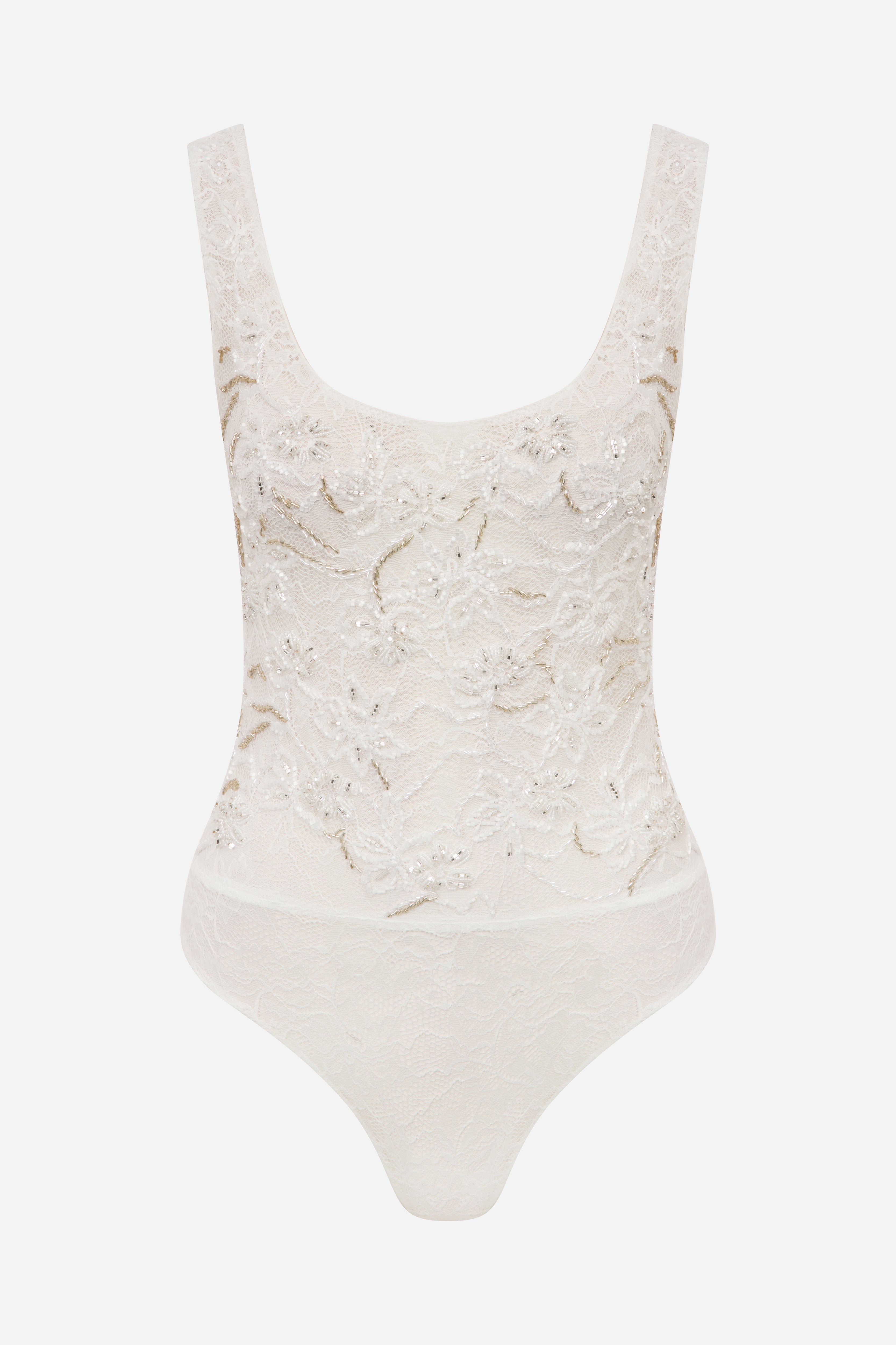 Ellie - U Neck Hand-Embroidered Lace Body