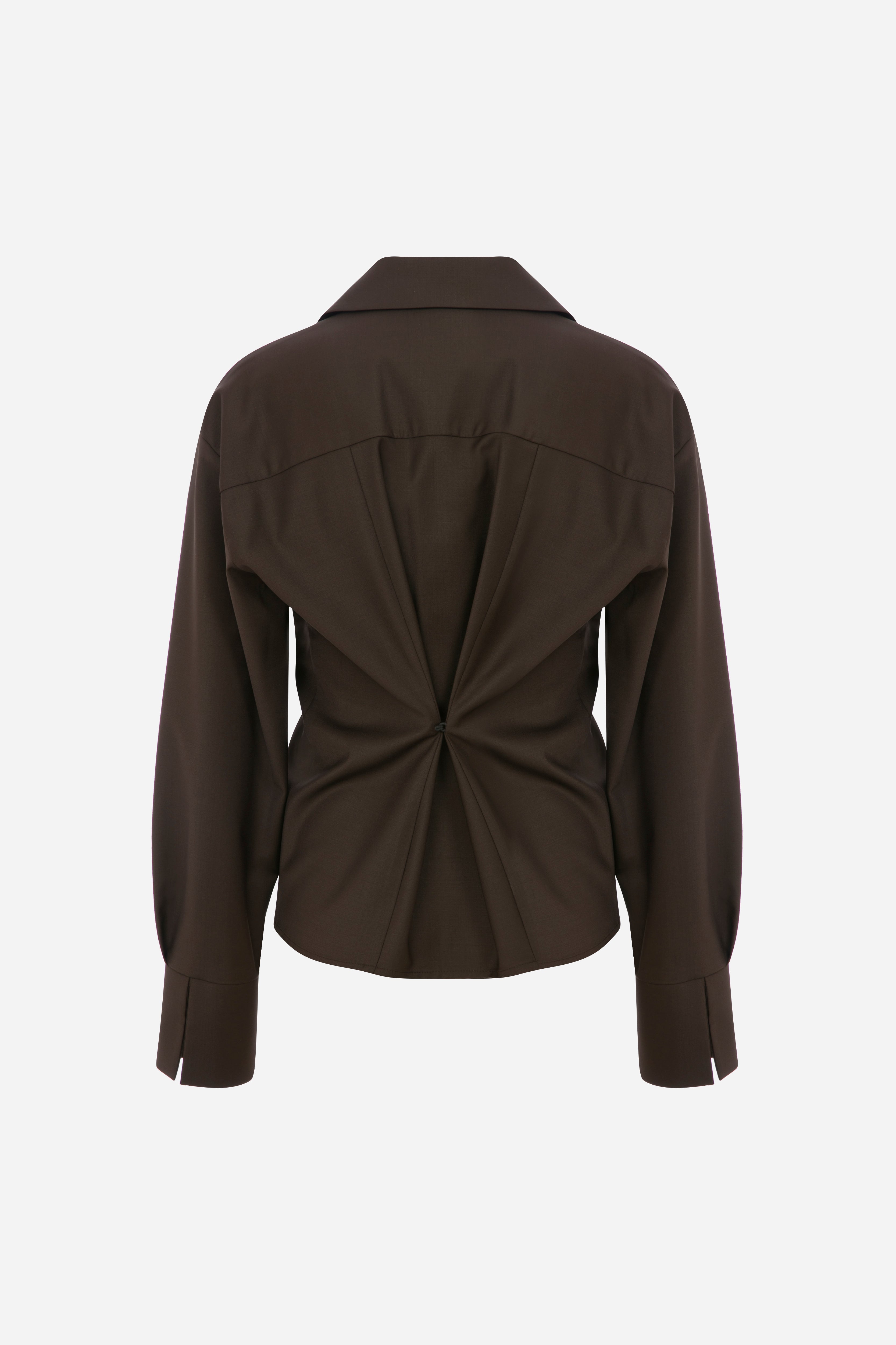 Liane - Wool Shirt in Brown