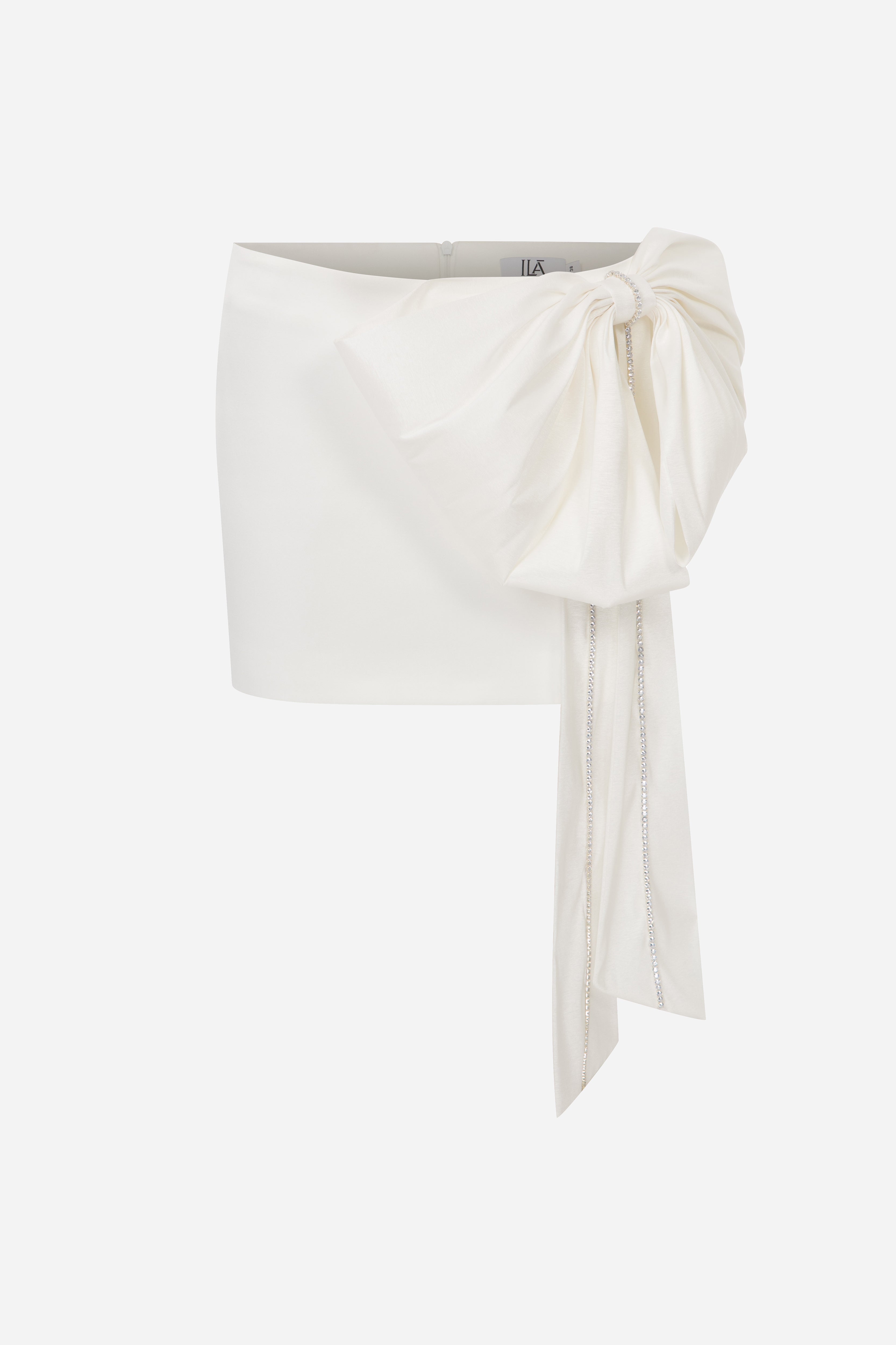 Ode - Bow Detailed Satin Mini Skirt